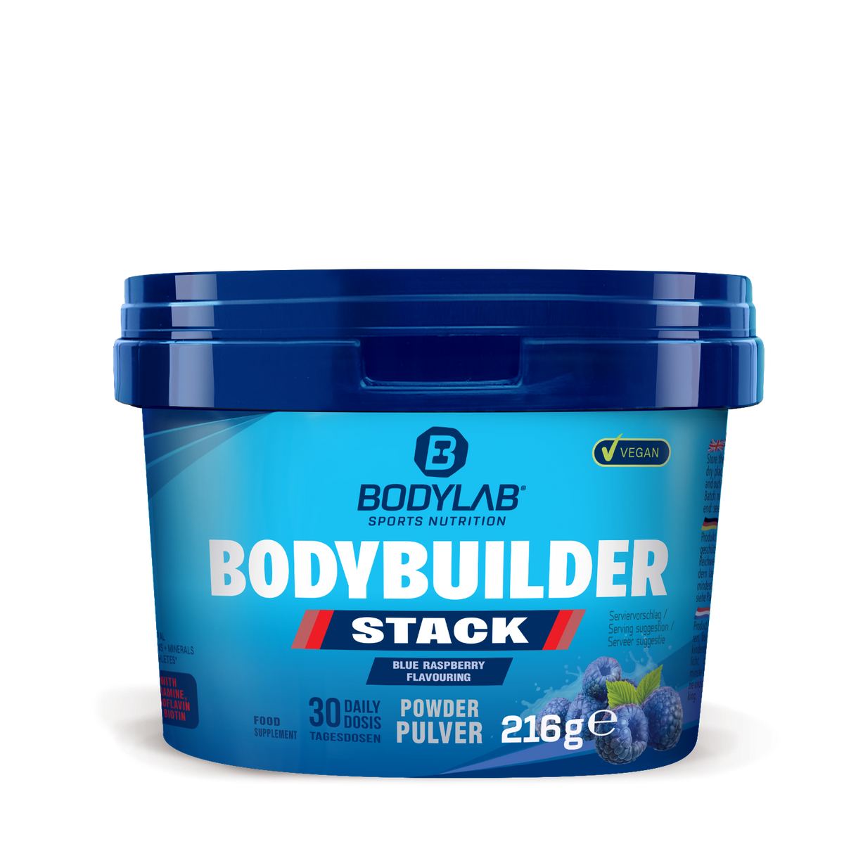 Bodybuilder Stack Powder (216g) Blaue Himbeere