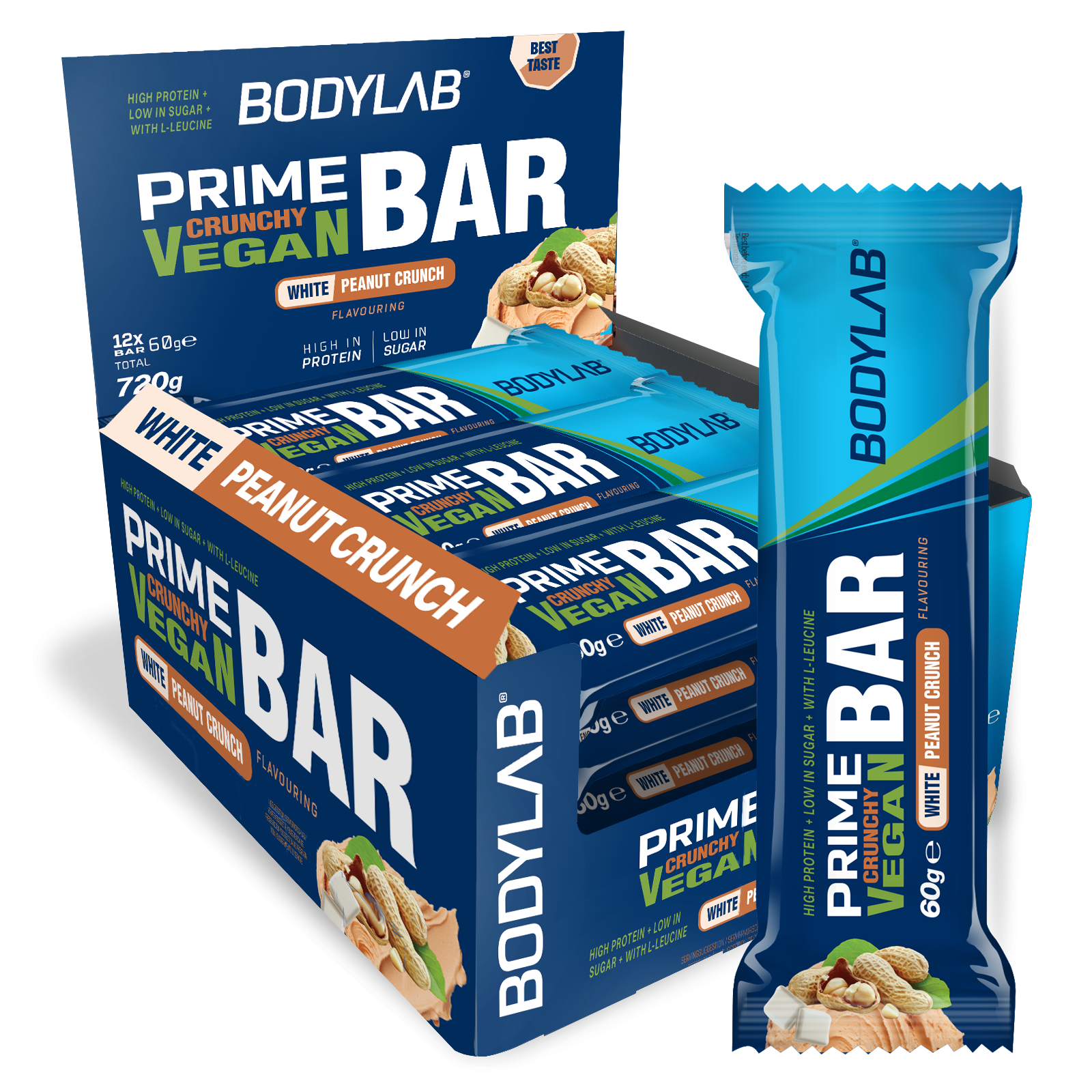 Prime Crunchy Vegan Bar (12x60g) White Peanut Crunch