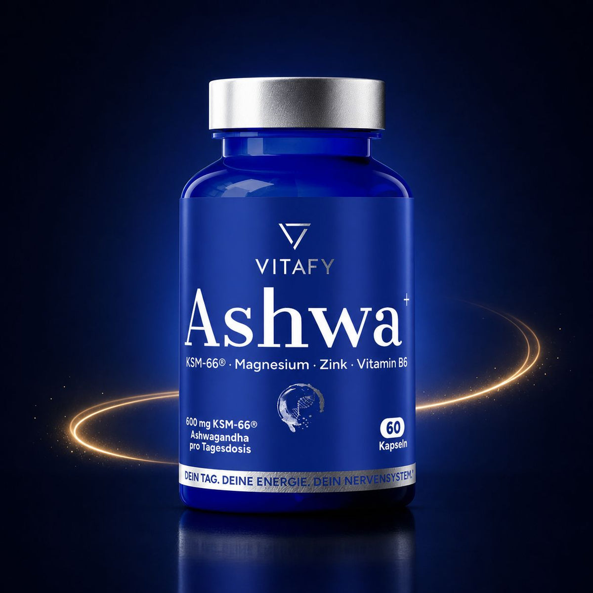Ashwa+ Ashwagandha KSM-66® mit Magnesium, Zink & Vitamin B6 (60 Kapseln)