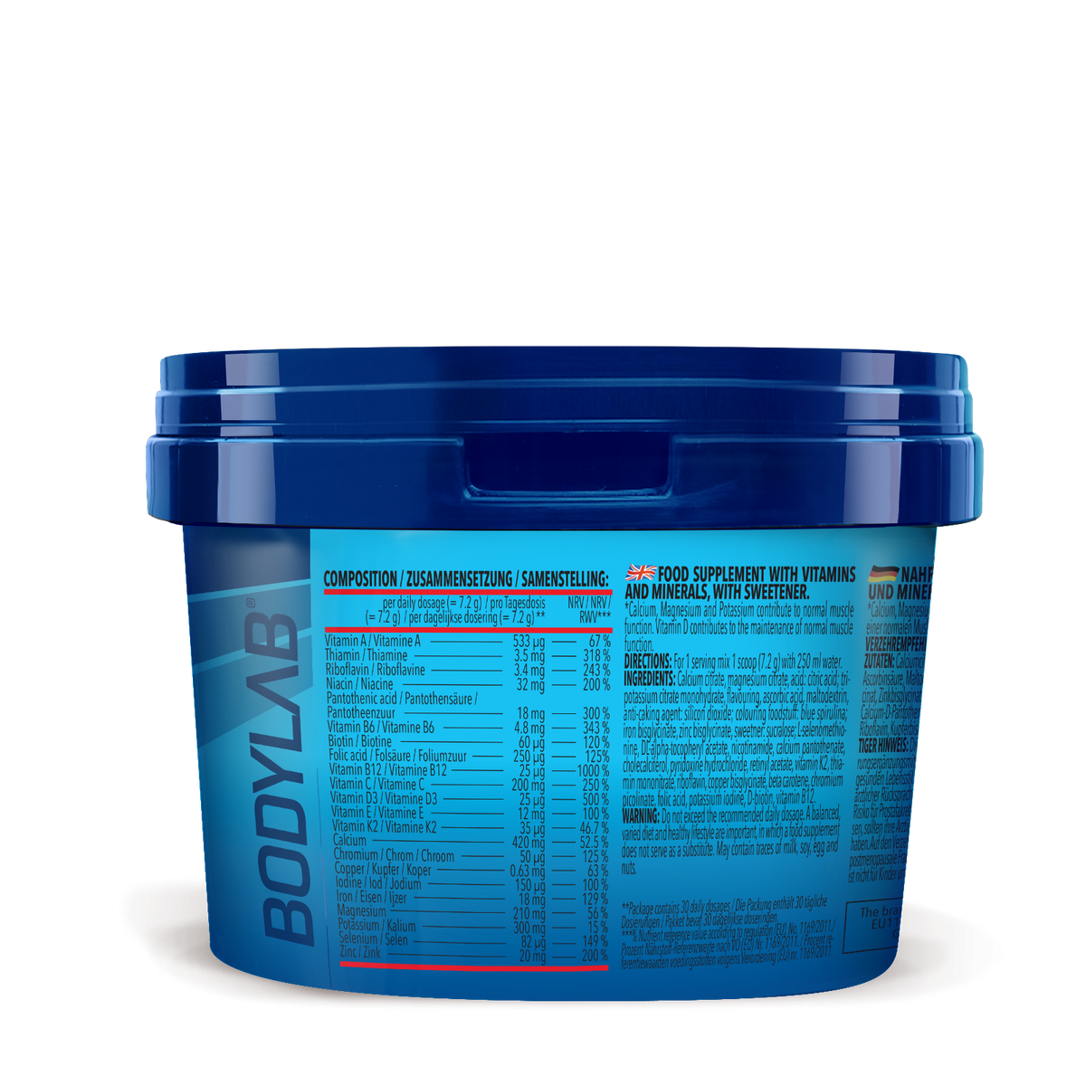 Bodybuilder Stack Powder (216g) Blaue Himbeere