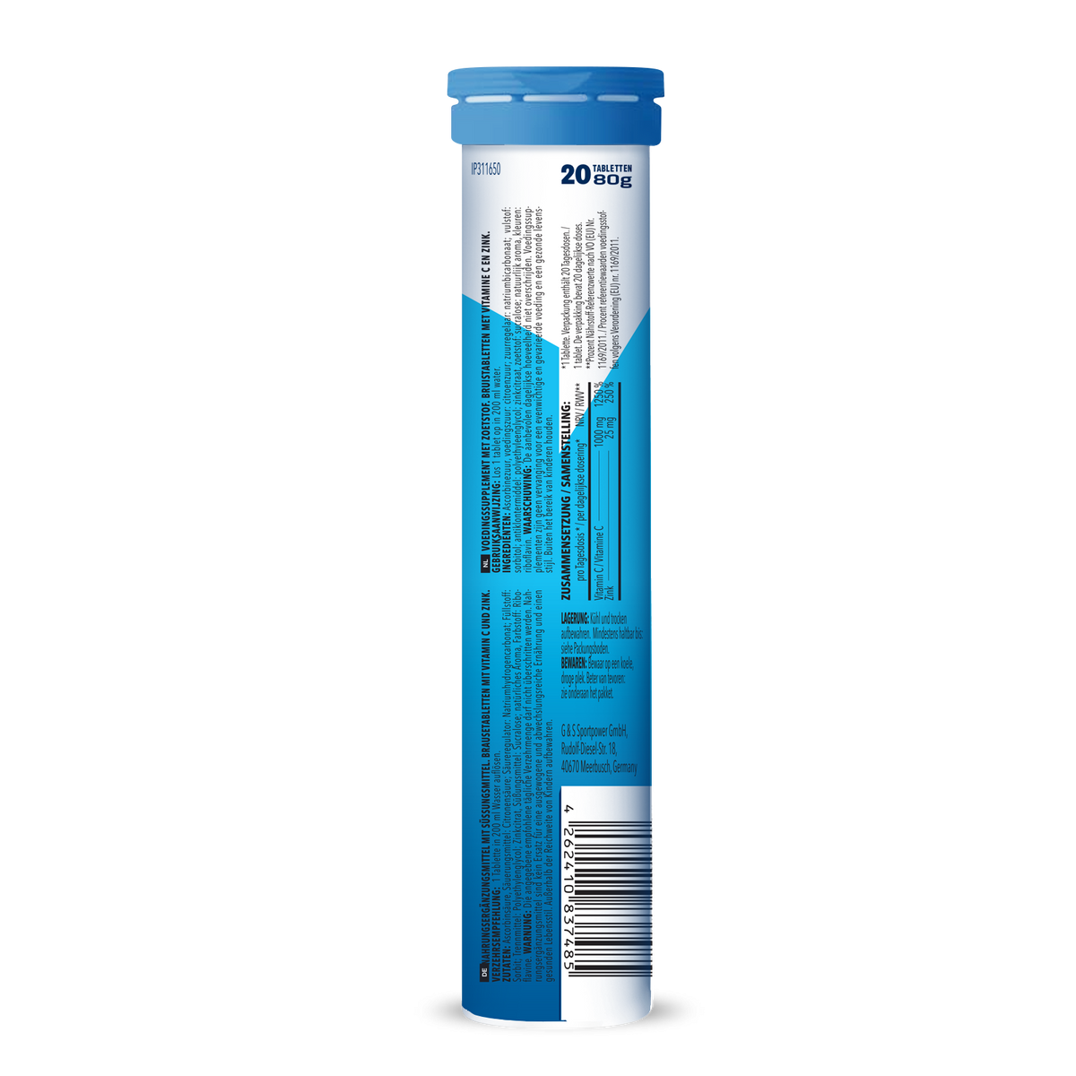 Vitamin C + Zinc - 6x 20 Brausetabletten - Lemon Flavouring