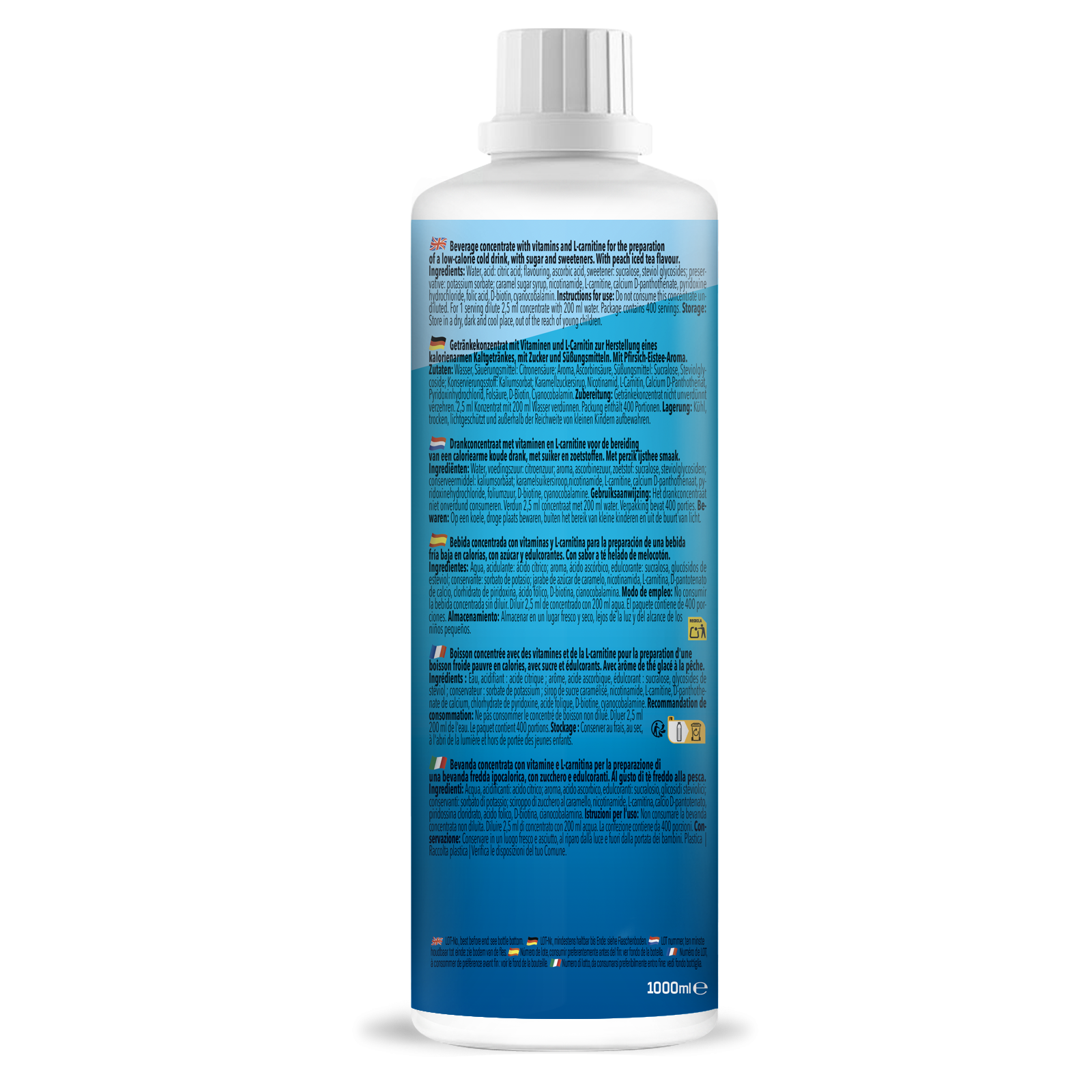 Vital Zero Drink (1000ml) Eistee-Pfirsich