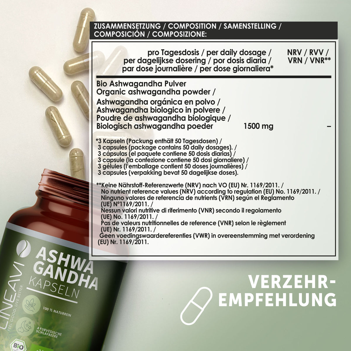 Bio Ashwagandha Kapseln (150 Kapseln)