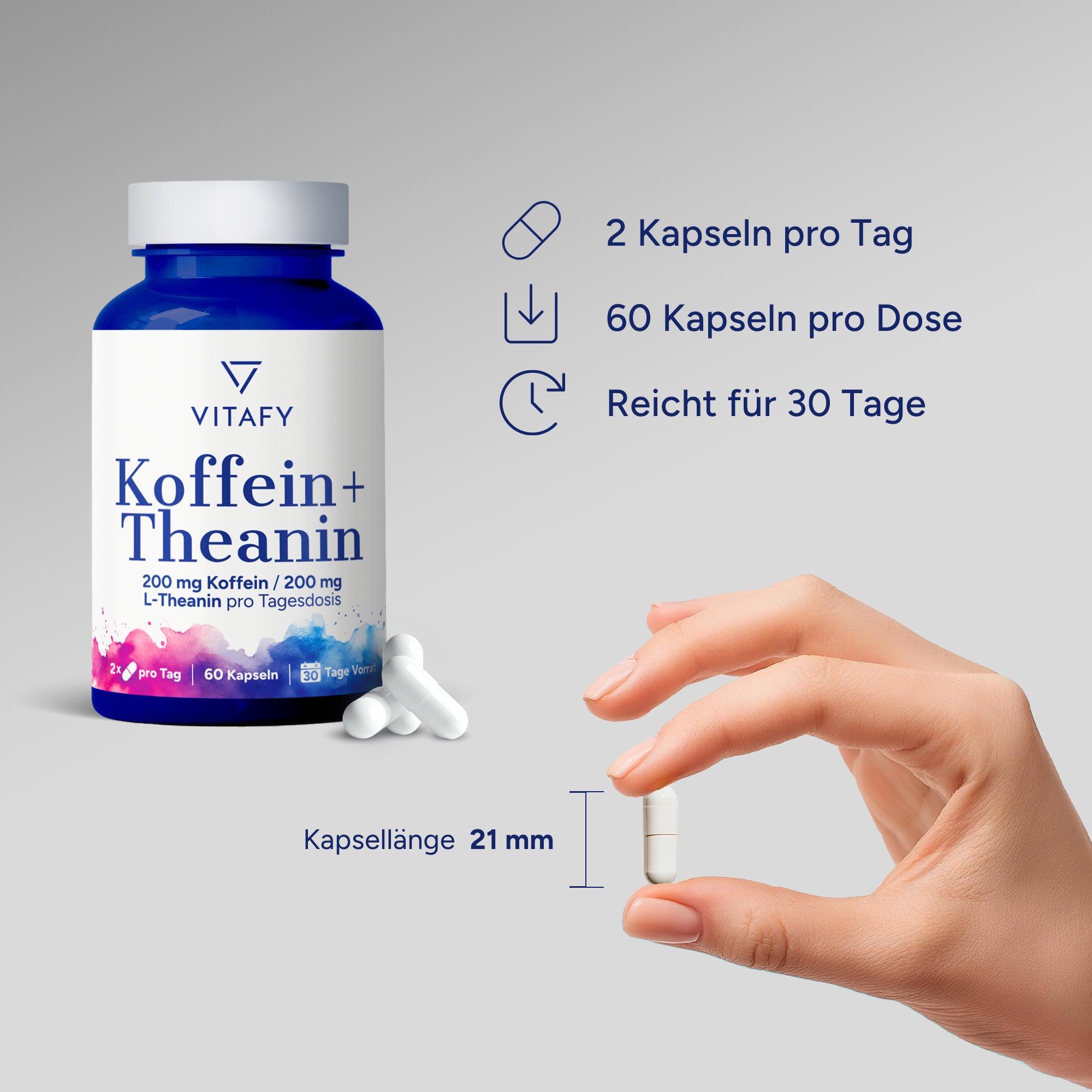 Koffein + Theanin (60 Kapseln)
