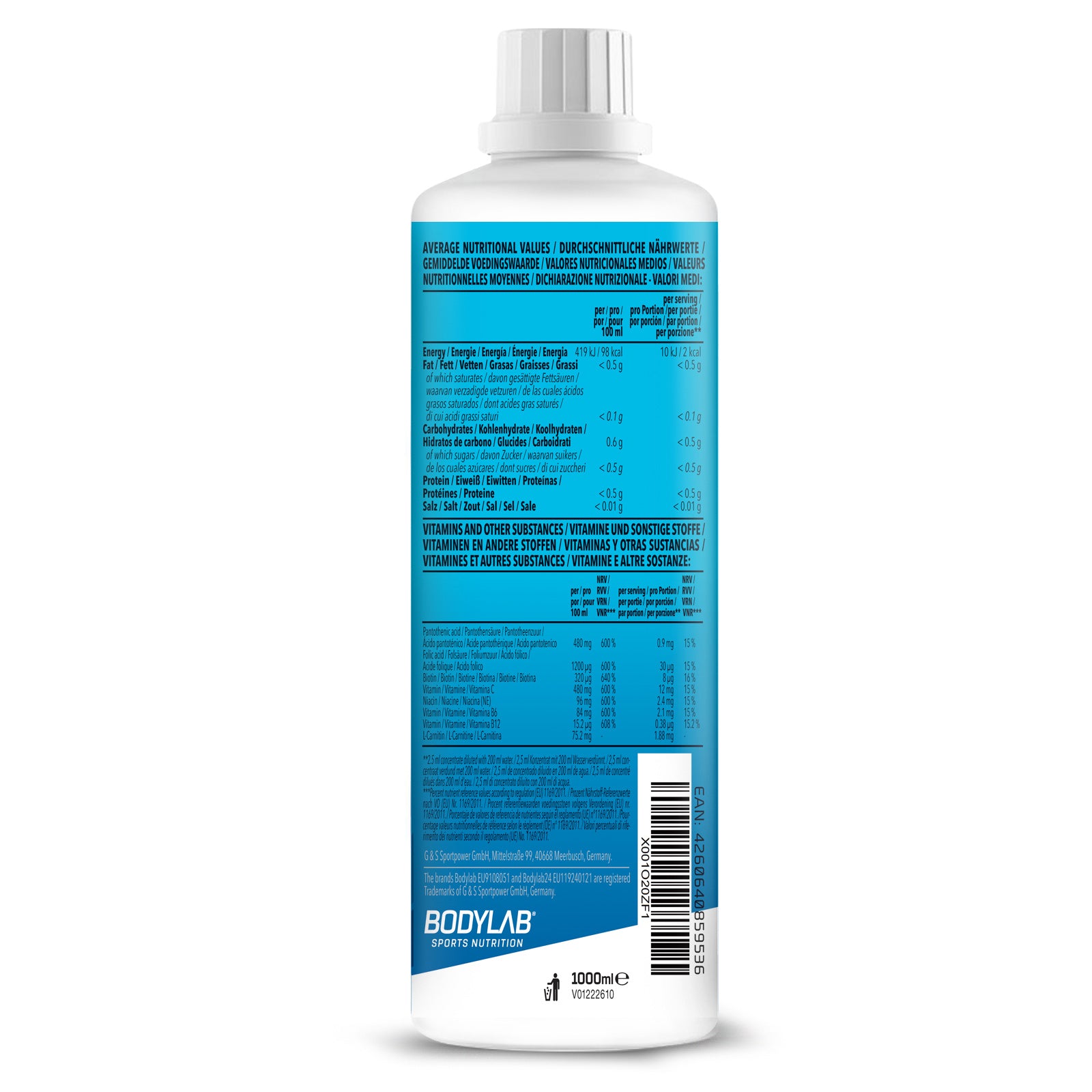 Vital Zero Drink (1000ml) Eistee-Zitrone