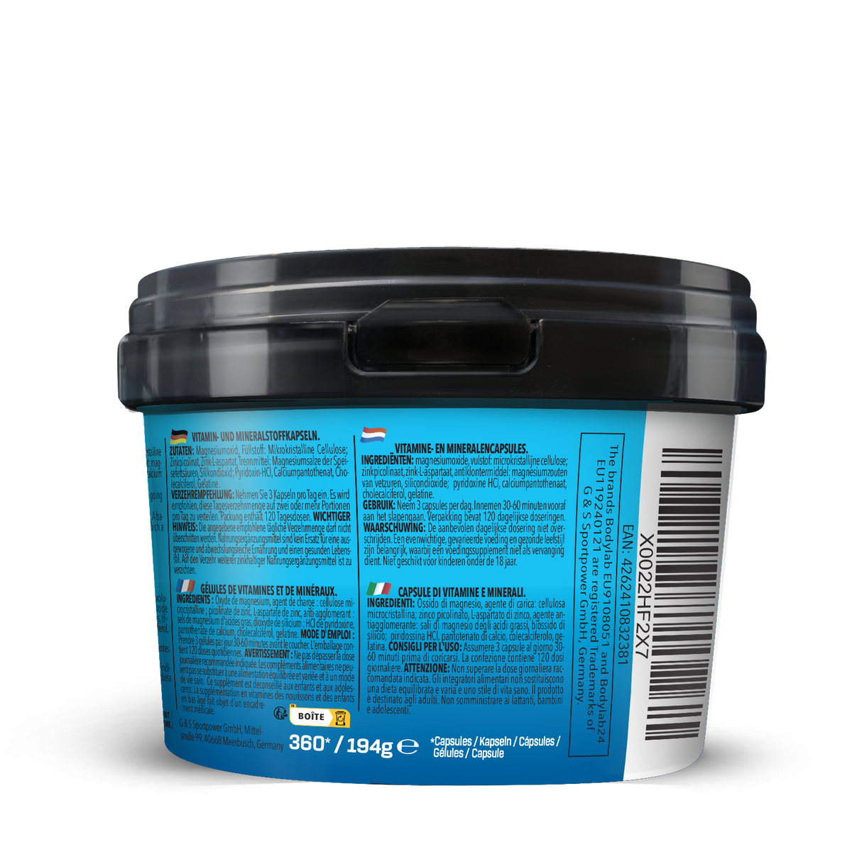 BIG PACK ZMA - Zink-Magnesium-Vitamin B6 (360 Kapseln)