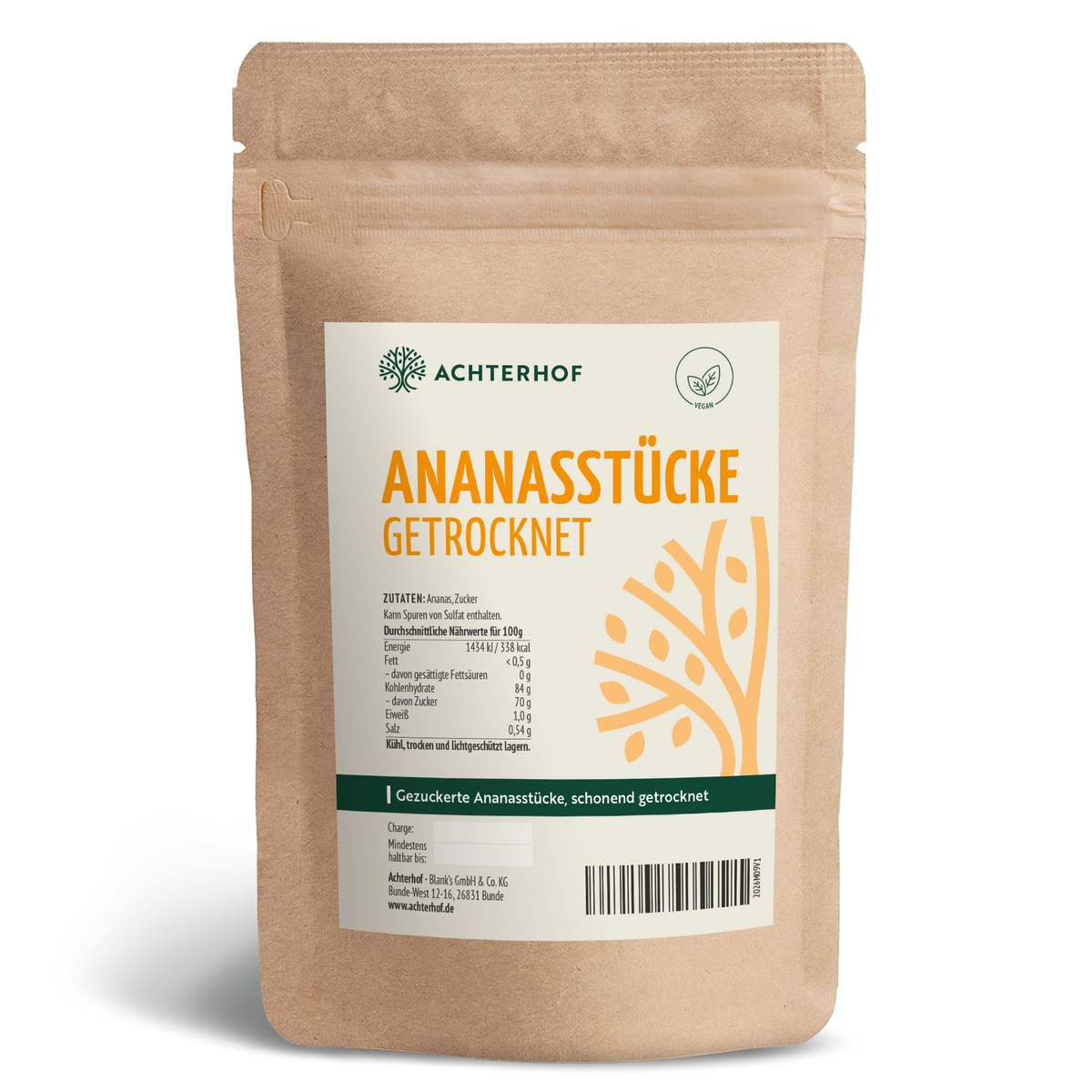 Ananasstücke getrocknet & gezuckert (250g)