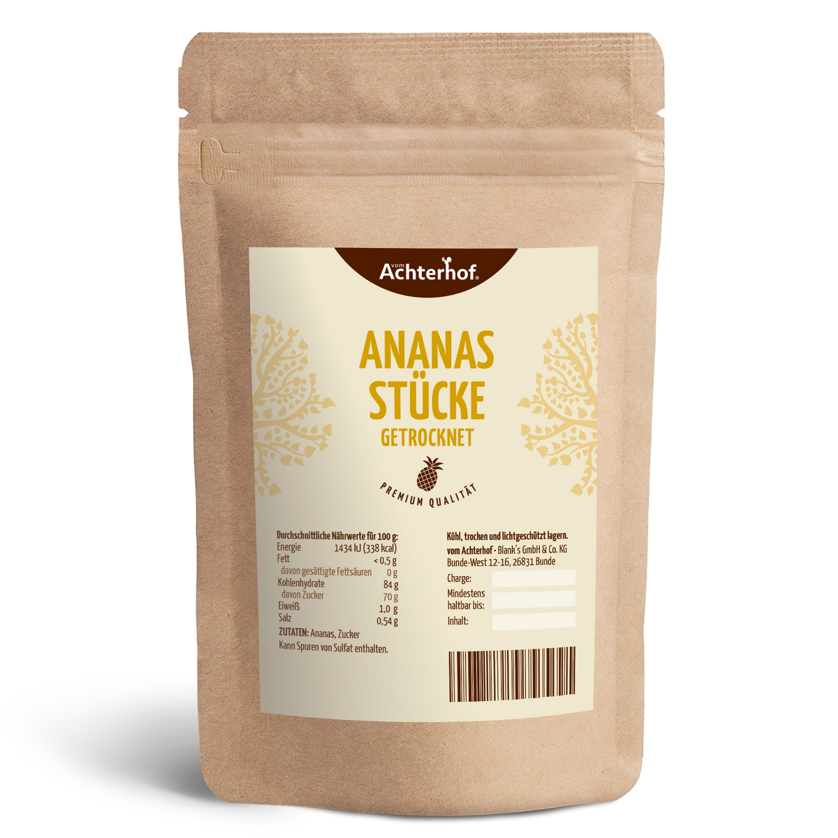 Ananasstücke getrocknet & gezuckert (250g)