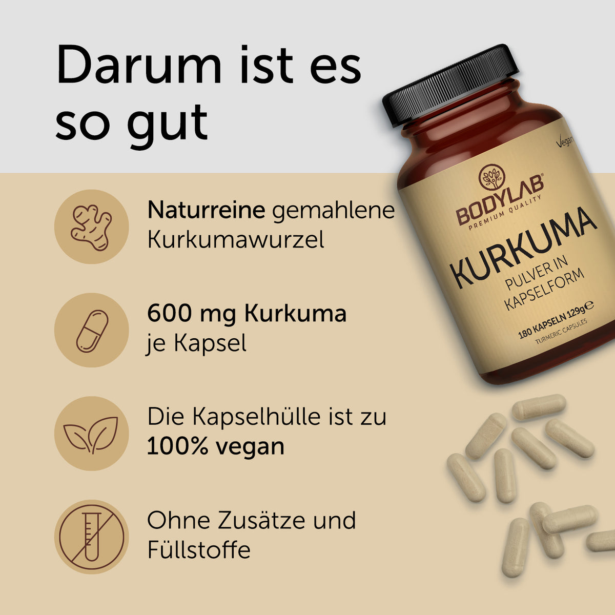 Kurkuma Pulver in Kapselform (180 Kapseln)