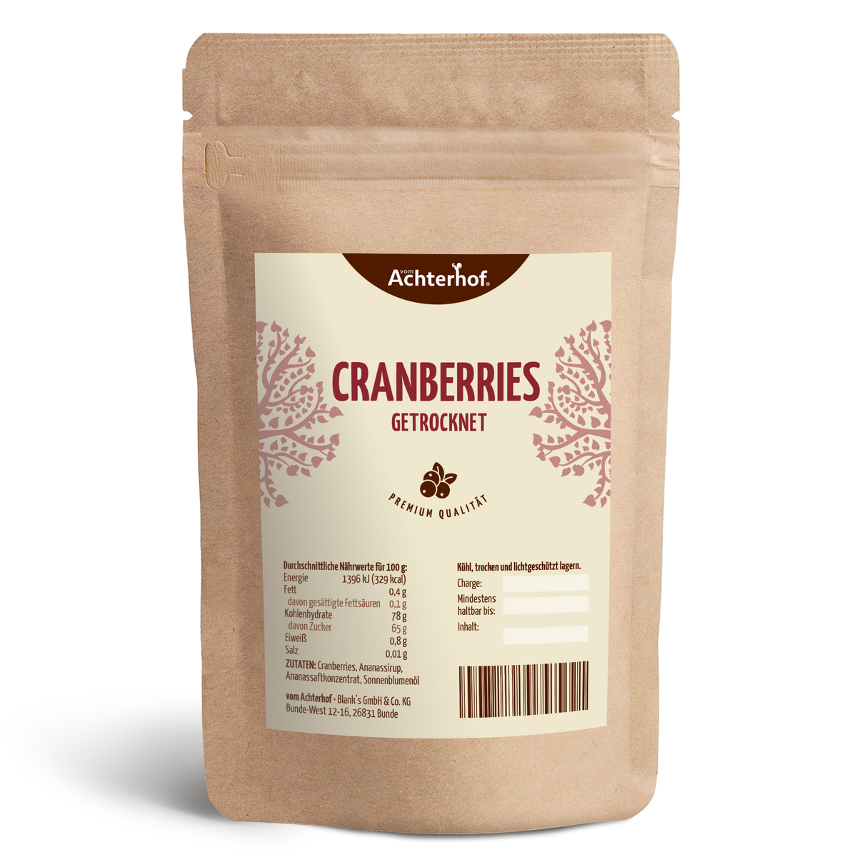 Cranberries getrocknet & gesüßt (1000g)