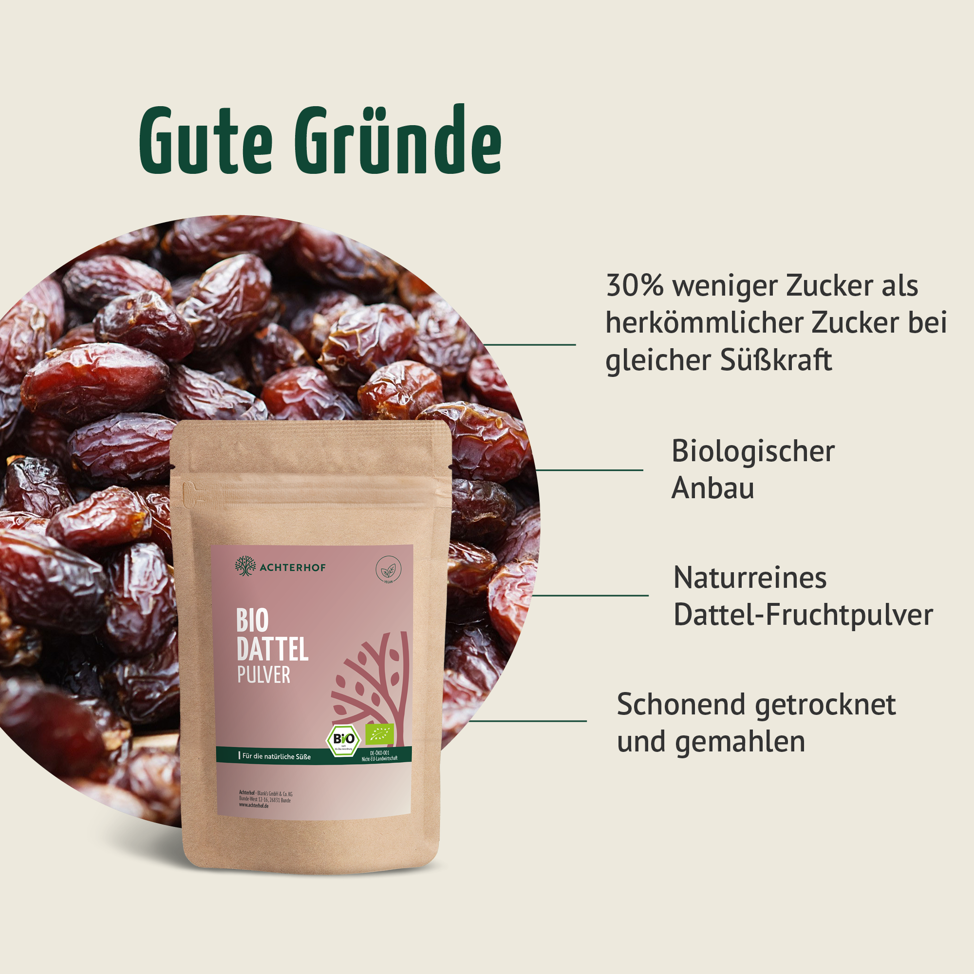 Bio Dattel Pulver (100g)