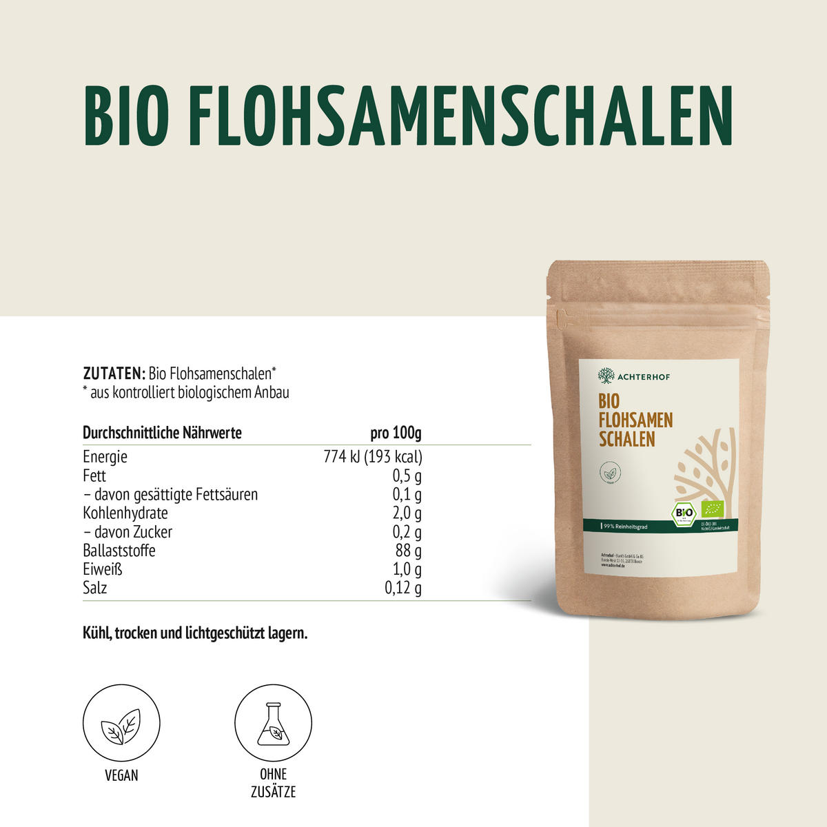 Flohsamenschalen Bio (1000g)
