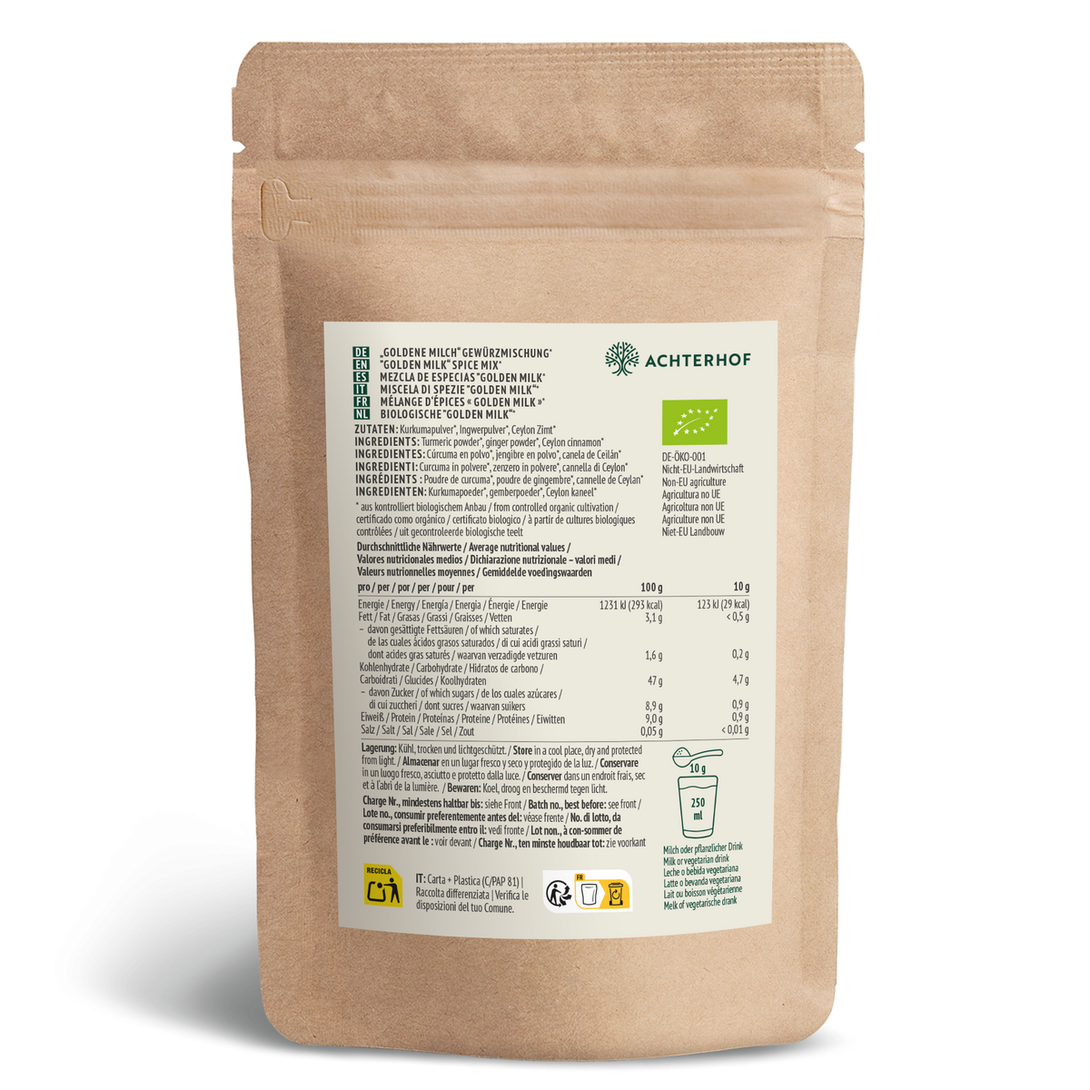 Goldene Milch Gewürzmischung Bio (250g)