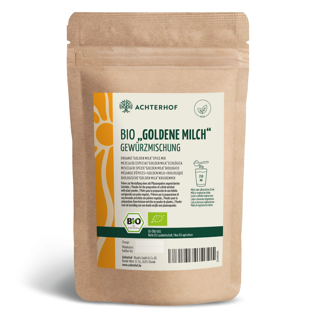 Goldene Milch Gewürzmischung Bio (1000g)