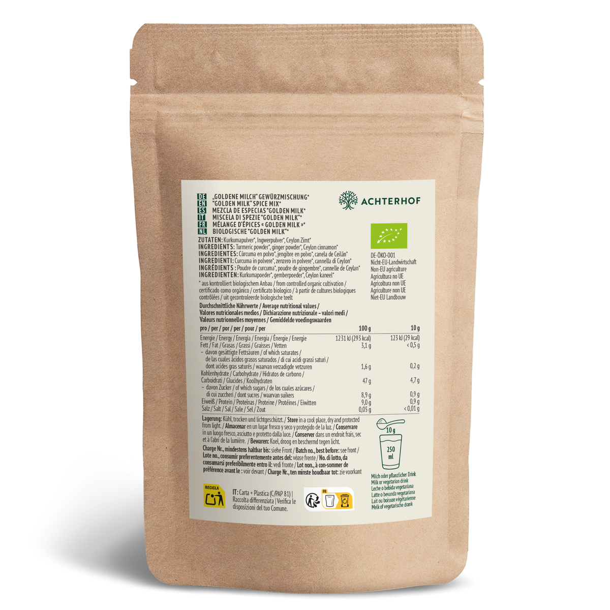 Goldene Milch Gewürzmischung Bio (1000g)