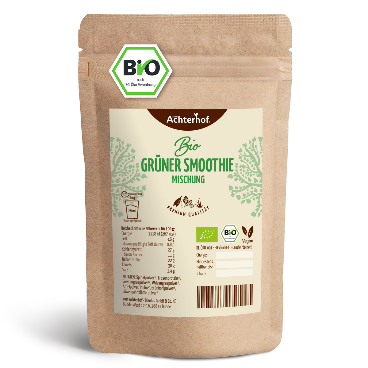 Grüner Smoothie Mischung Bio (500g)