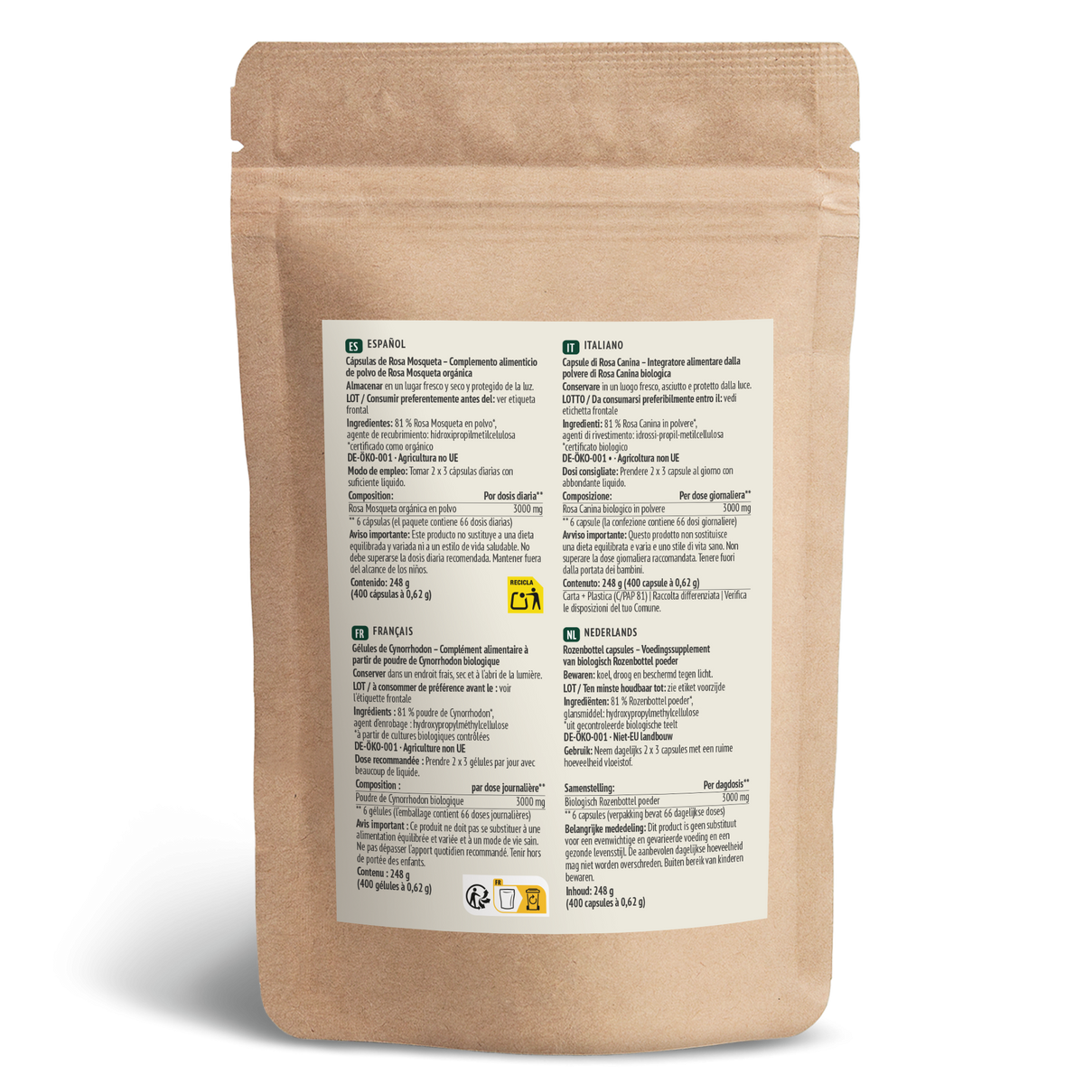 Bio Hagebutten Kapseln Nachfüllpack (400 Kapseln)