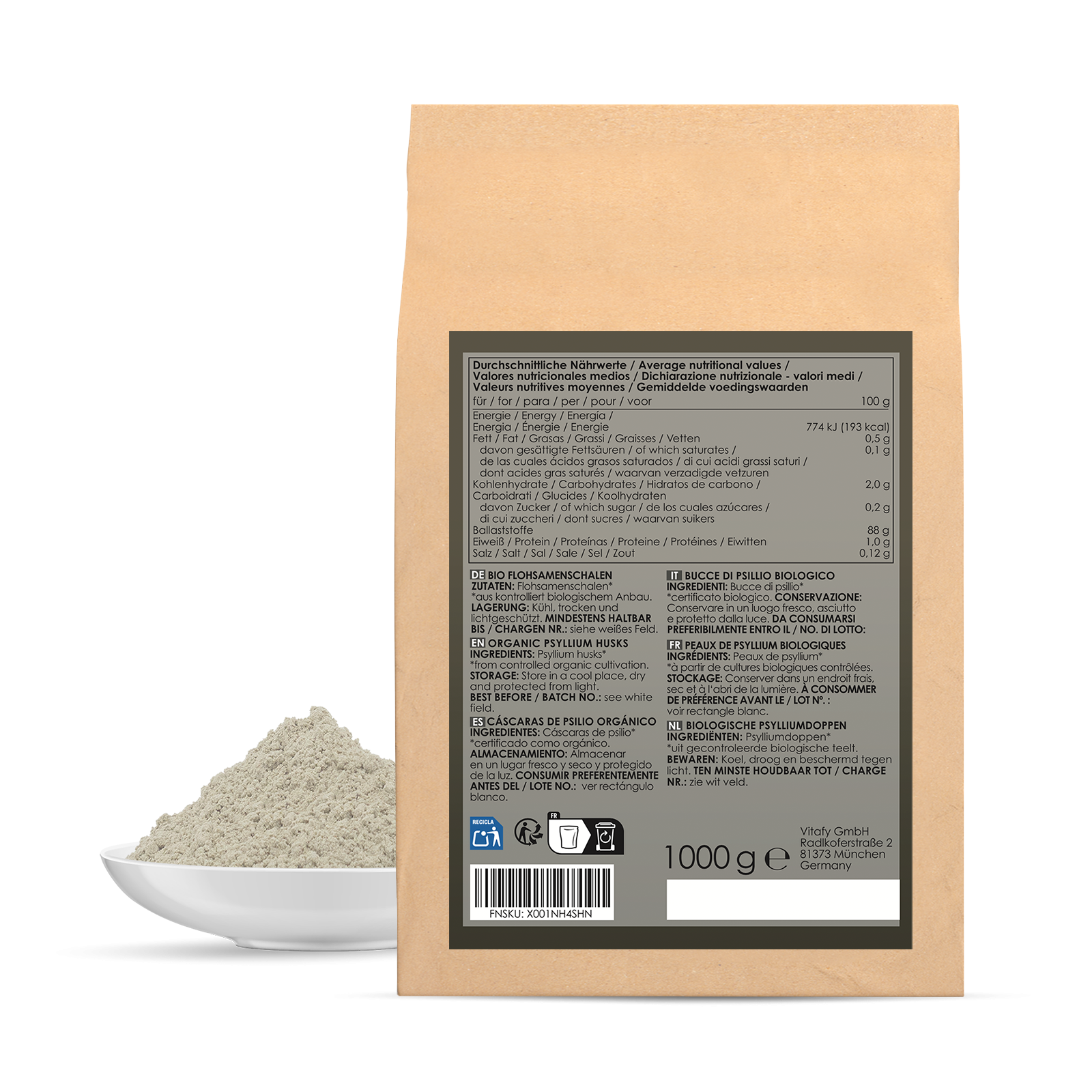 Bio Flohsamenschalen (1000g)