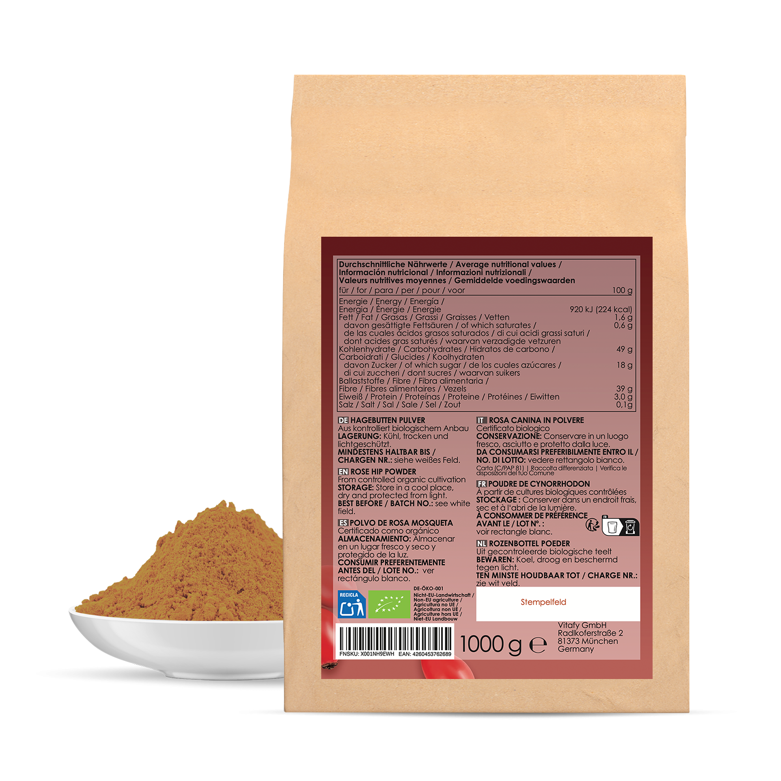 Bio Hagebuttenpulver (1000g)