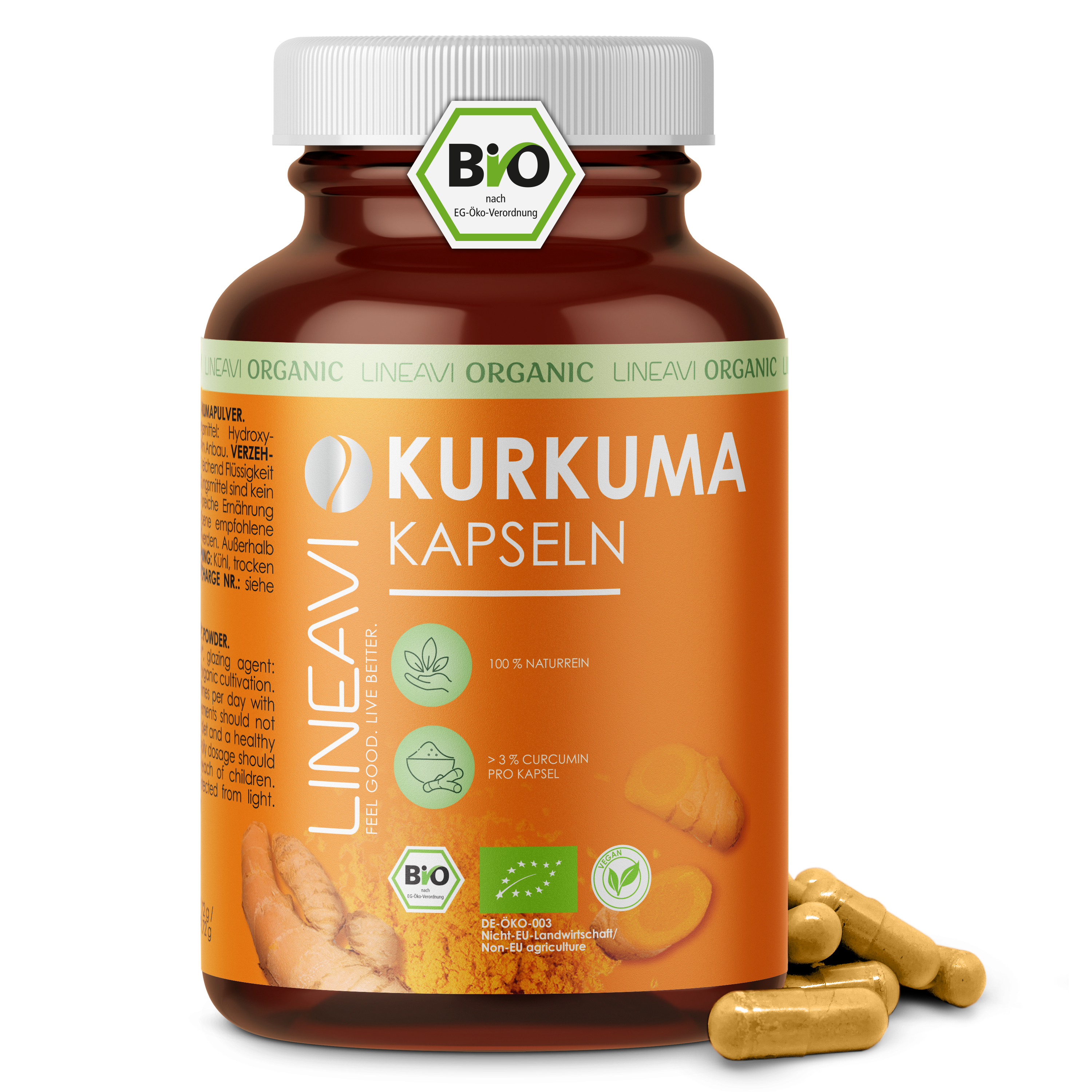 Bio Kurkuma Kapseln (180 Kapseln)