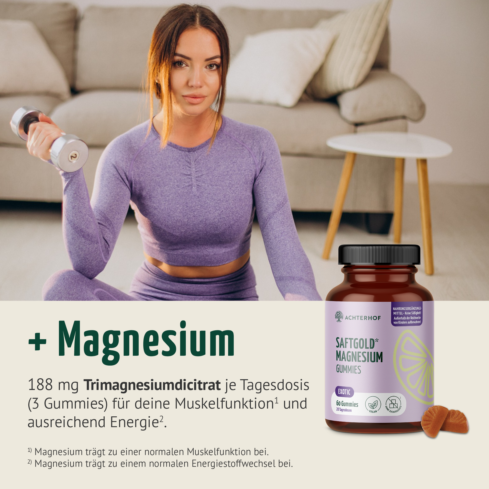 Saftgold Magnesium Gummies Exotische Früchte (60 Stück)
