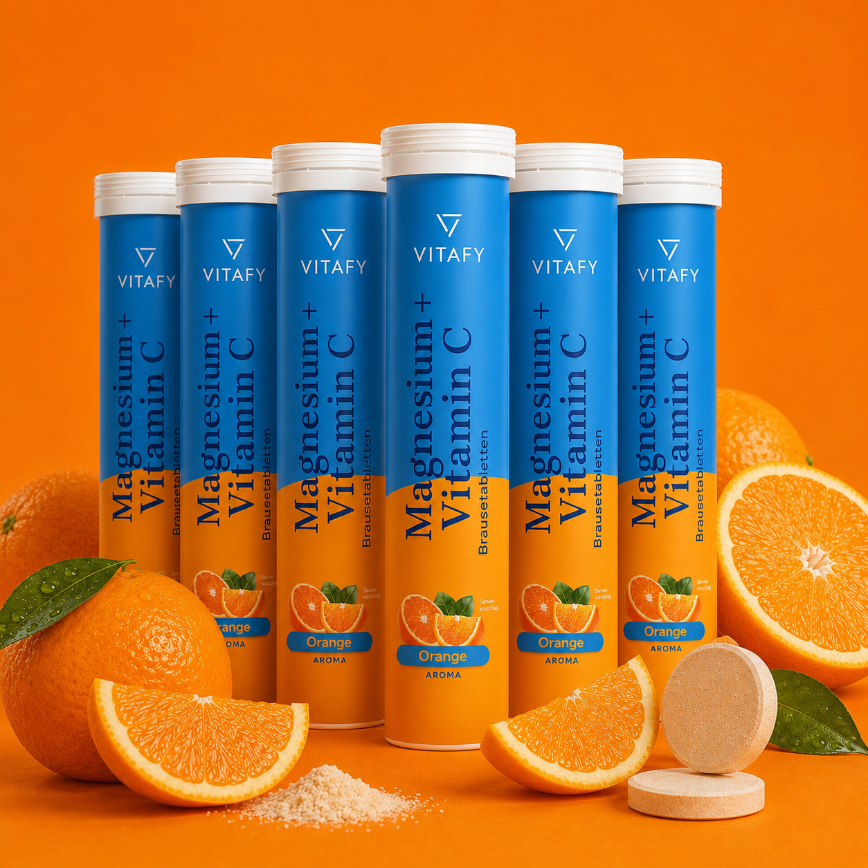 Magnesium + Vitamin C - Orange (20 Brausetabletten) - 6er Pack