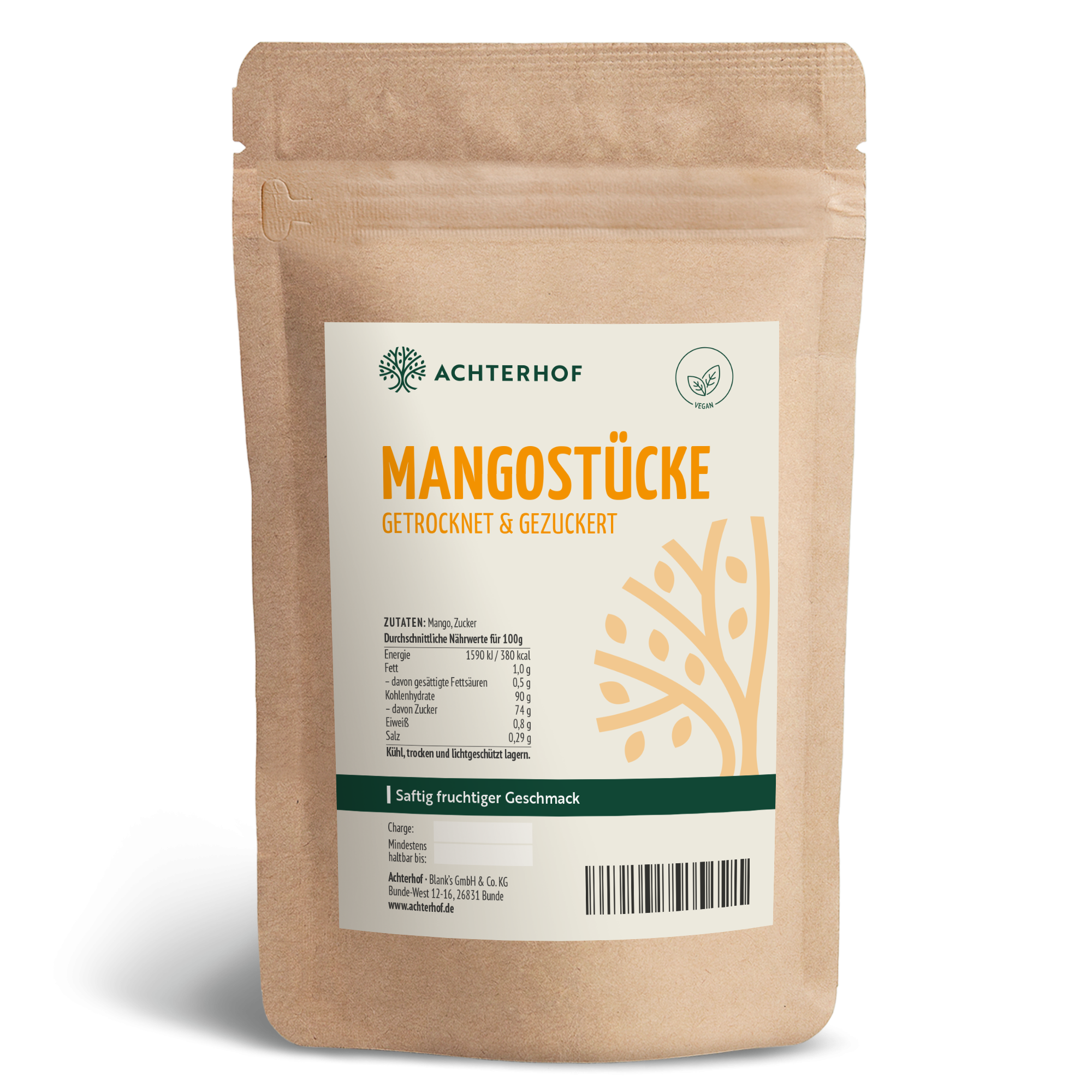 Mangostücke getrocknet & gezuckert (250g)