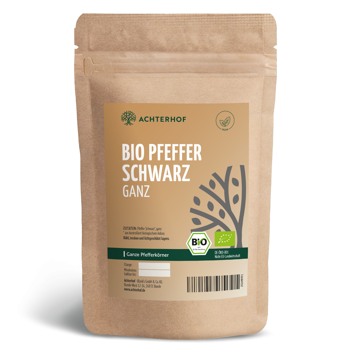 Pfeffer schwarz ganz Bio (250g)