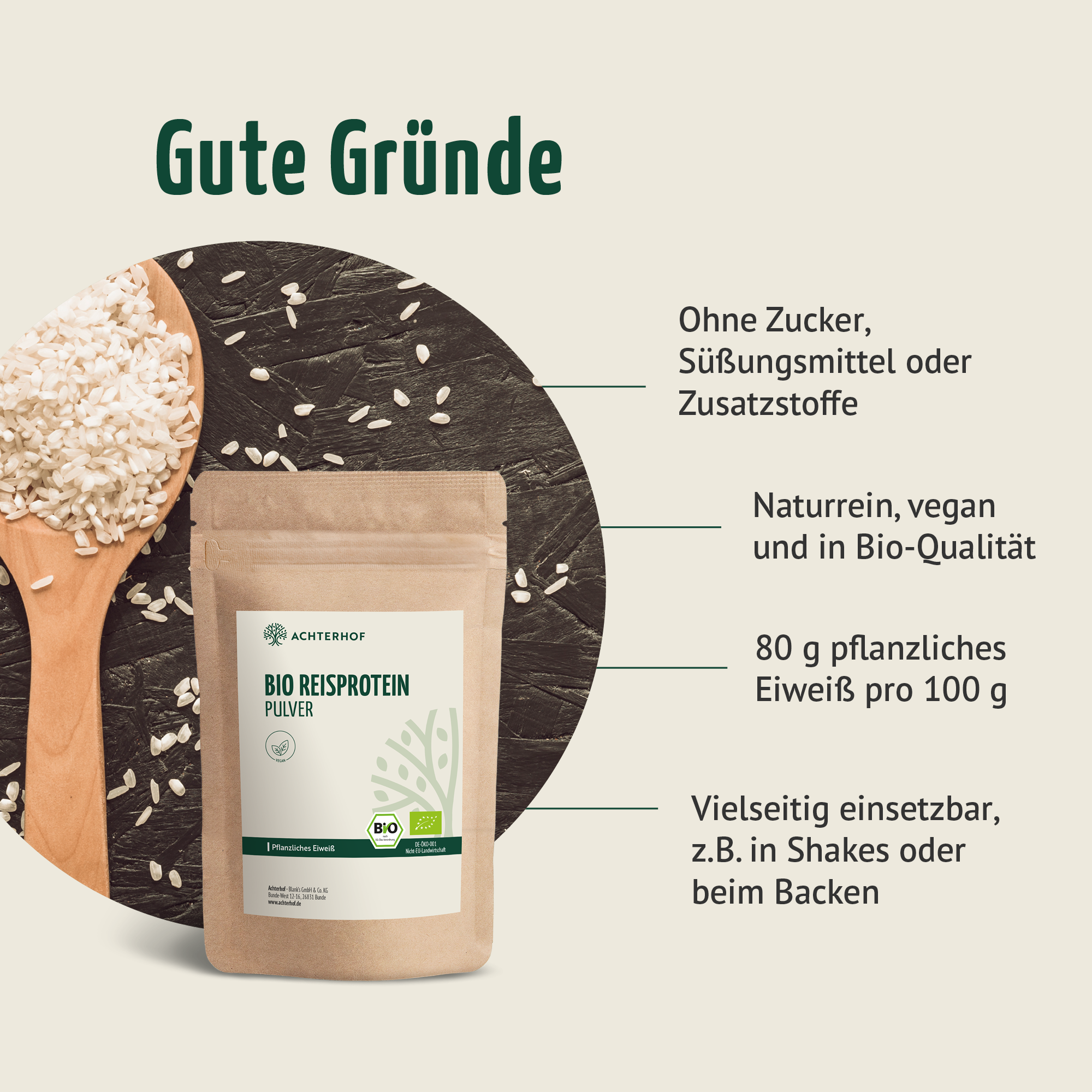 Bio Reisprotein Pulver (250g)