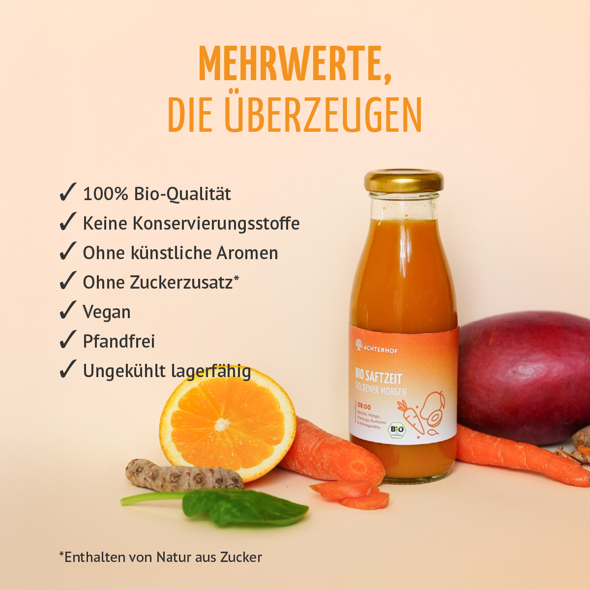 Saftzeit Bio Fastenkur 1-7 Tage (6 Flaschen pro Tag)