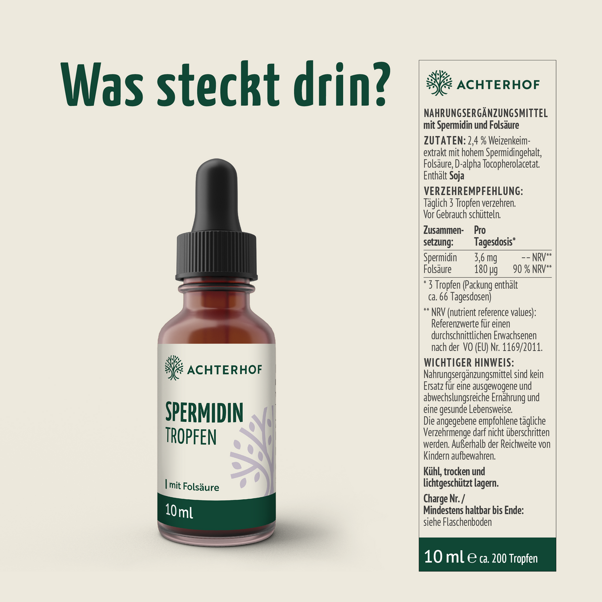 Spermidin B9 Tropfen (10ml)