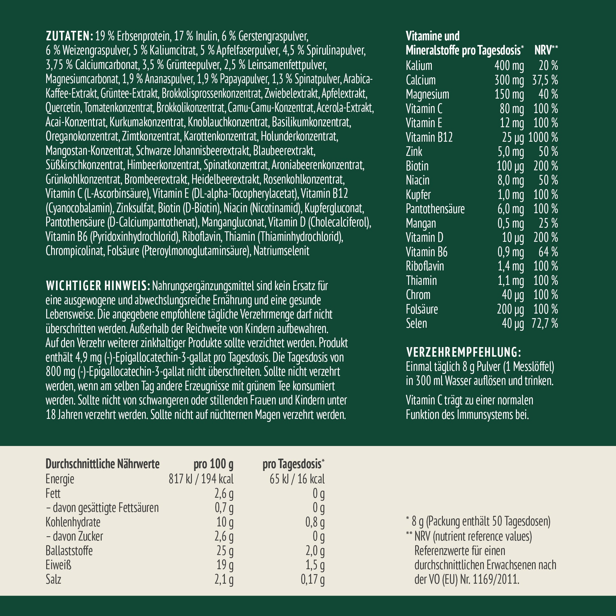 Vital Greens Pulver (400g)