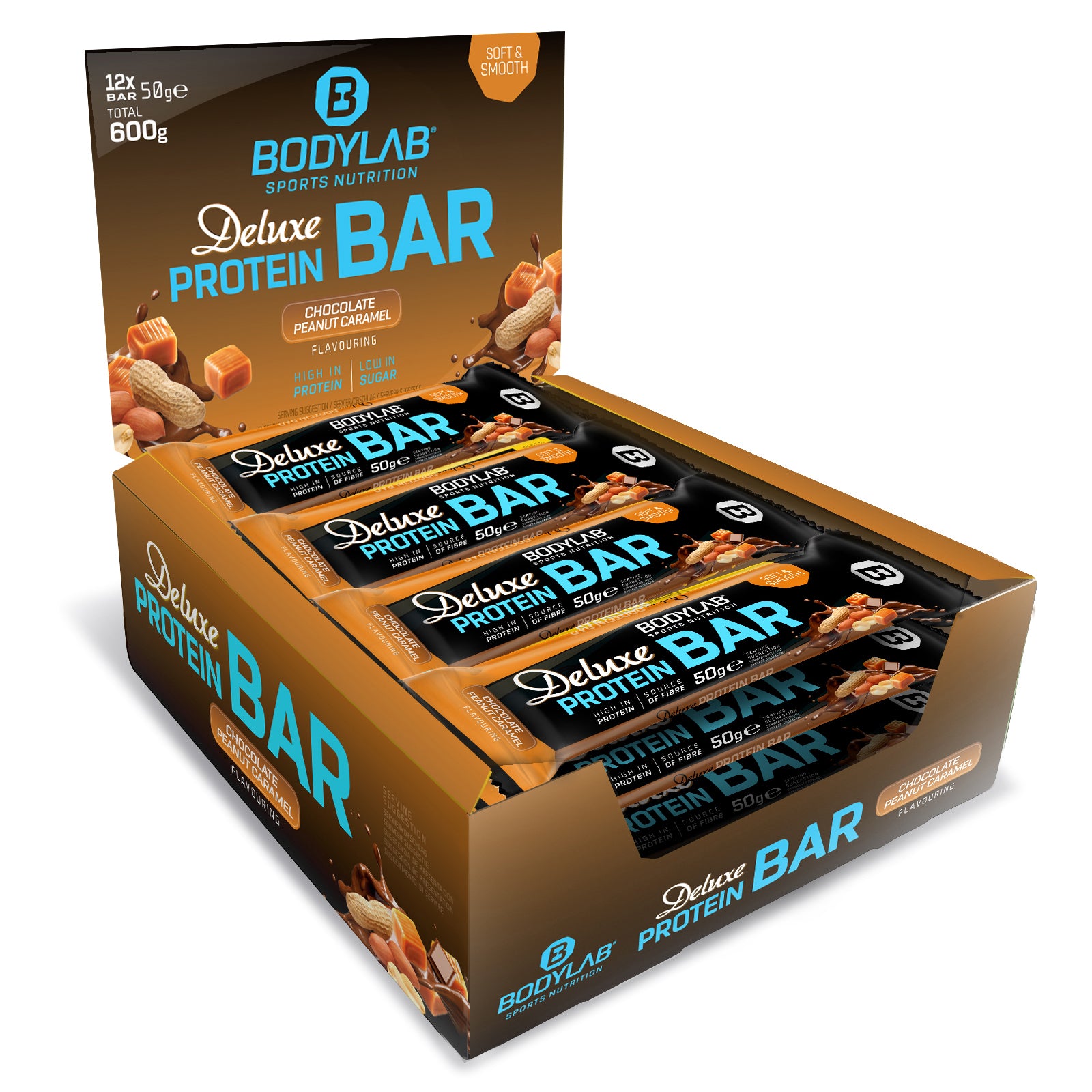 Deluxe Protein Bar (12x50g) Chocolate Peanut Caramel Flavouring