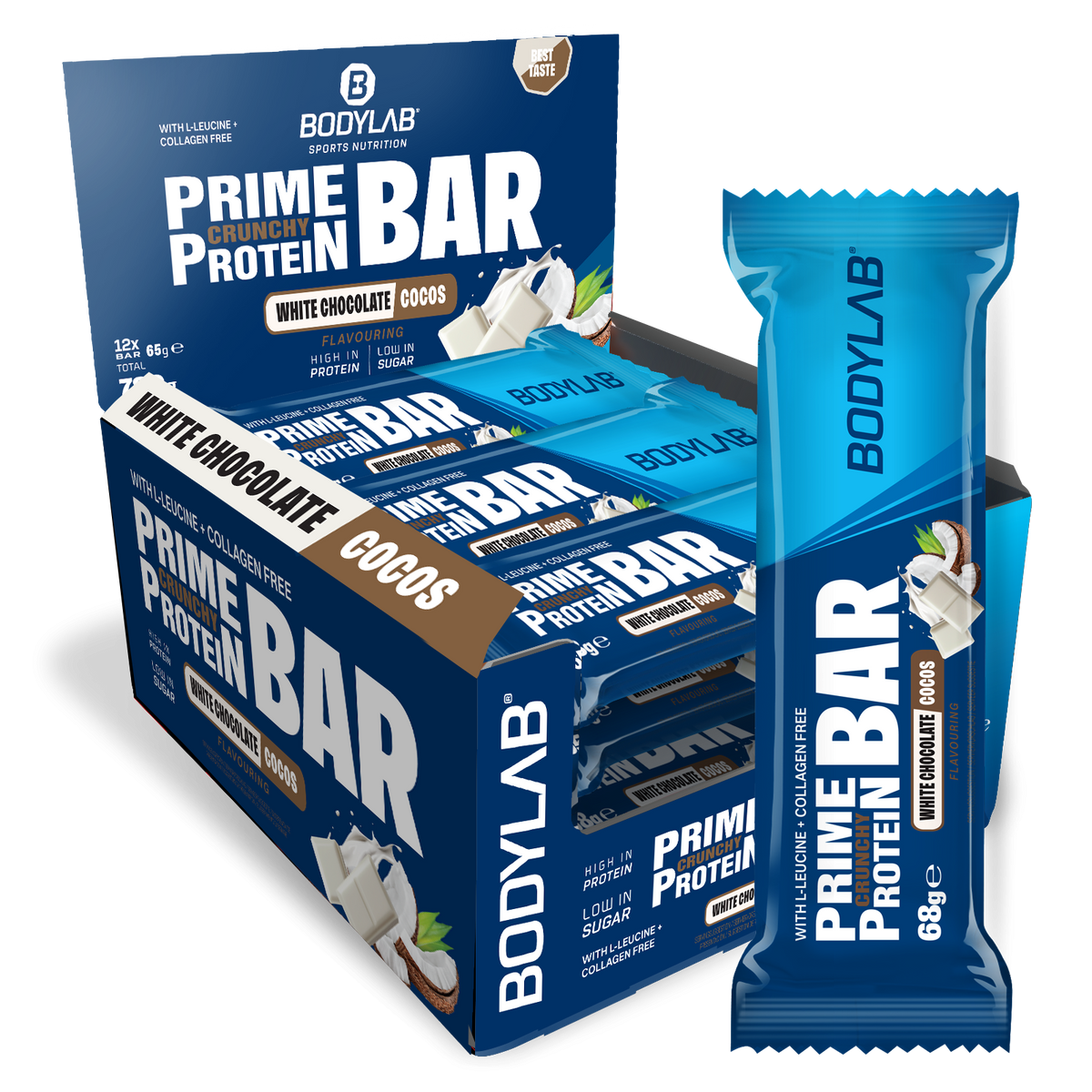 Prime Crunchy Protein Bar - 3g Leucin (12x65g)