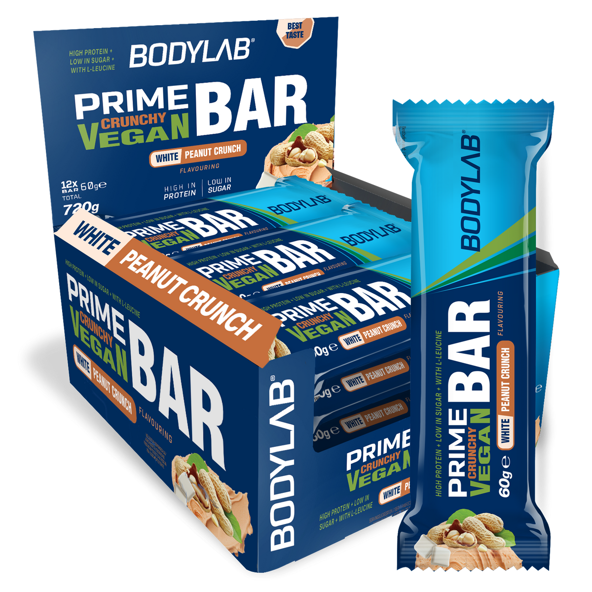 Prime Crunchy Vegan Bar (12x60g) White Peanut Crunch