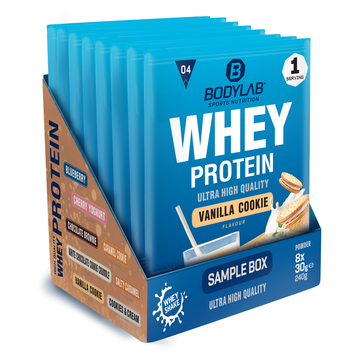 Whey Protein Probierboxen (8 Proben je 30g) Probierbox 4 (8x30g)