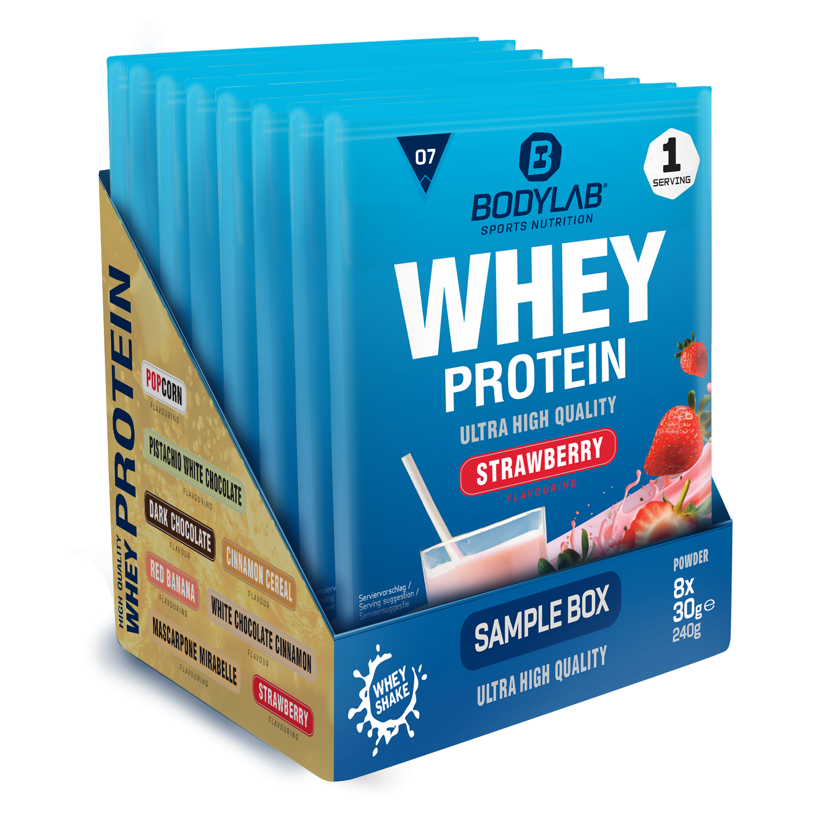 Whey Protein Probierboxen (8 Proben je 30g) Probierbox 7 (8x30g)