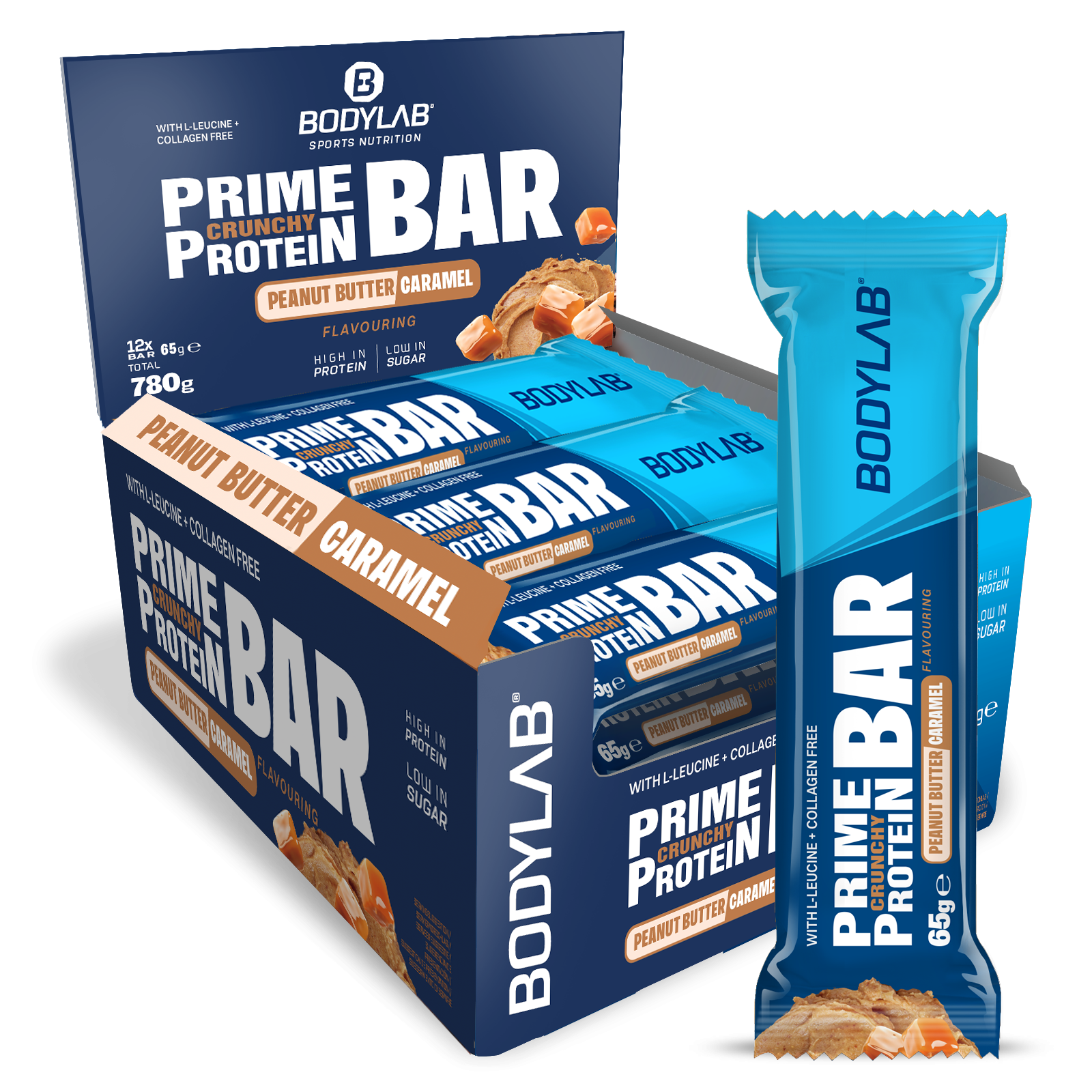 Prime Crunchy Protein Bar - 2 g Leucin (12x65g) Peanut Butter Caramel