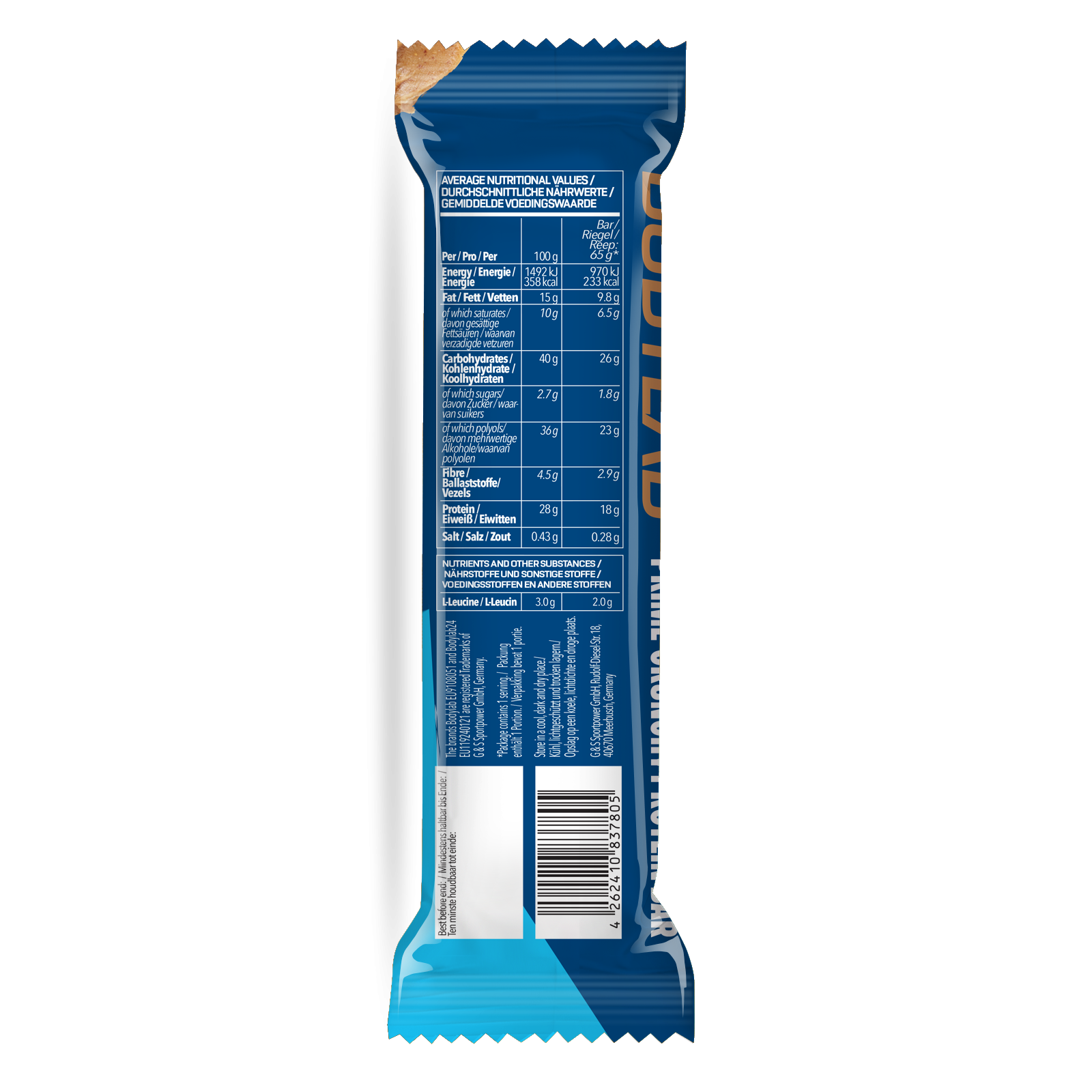 Prime Crunchy Protein Bar - 2 g Leucin (12x65g) Peanut Butter Caramel