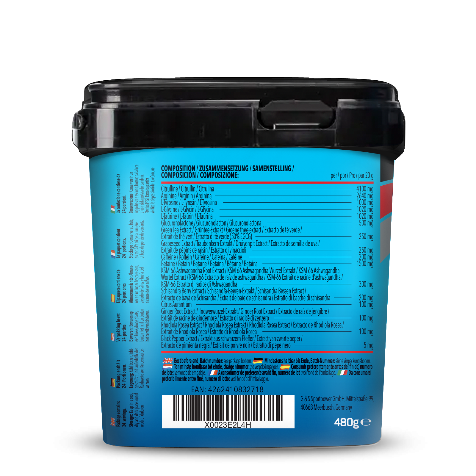 Bodybuilder Pre Workout (480g) Grüner Apfel