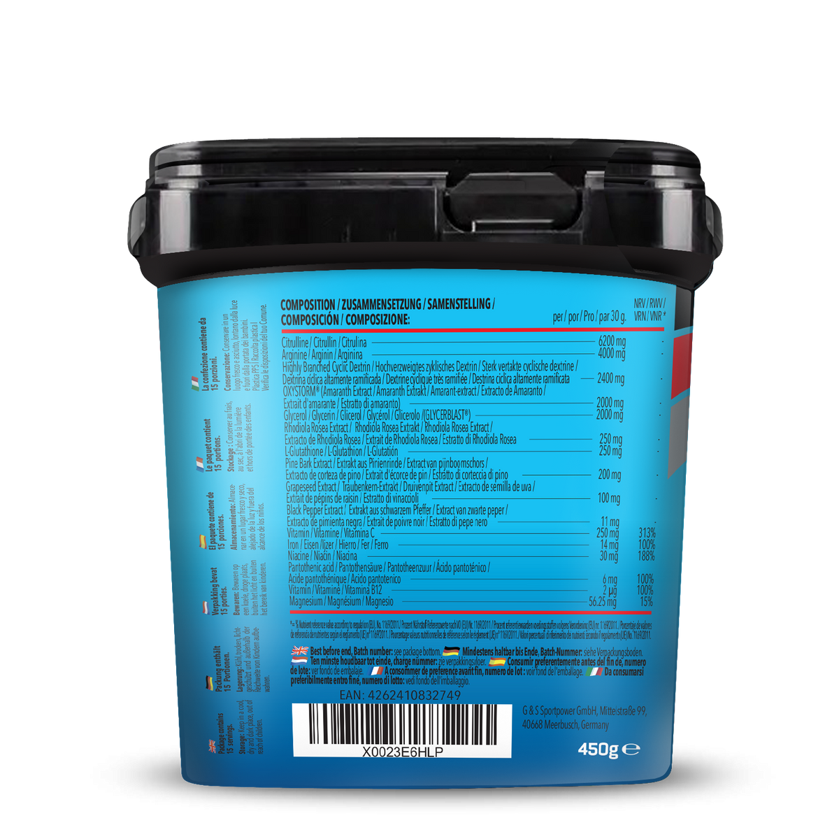 Bodybuilder Pump Pre Workout (450g) Grüner Apfel