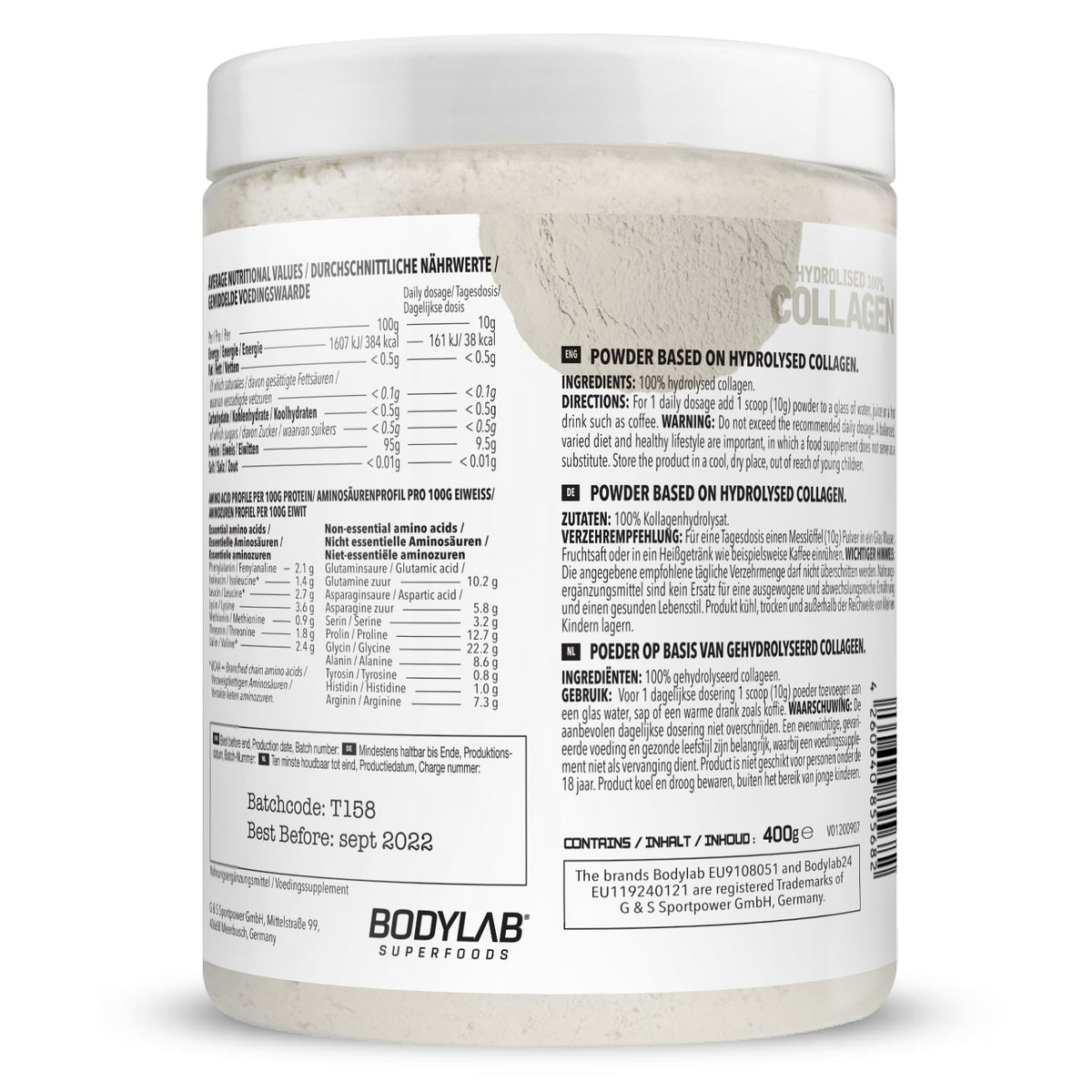 Hydrolised Collagen (400g) Neutral