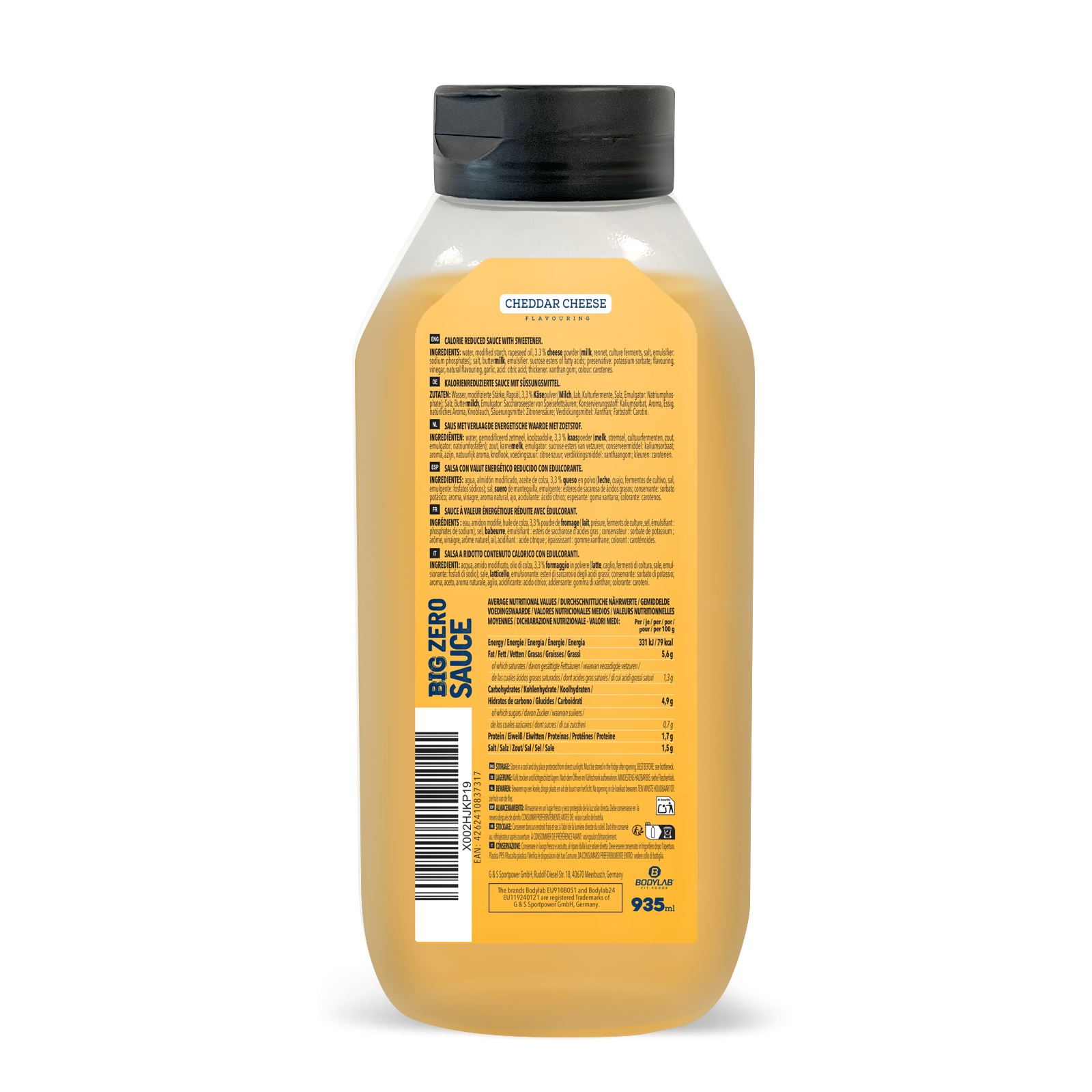 BIG ZERO Sauce (935ml) Cheddar Cheese