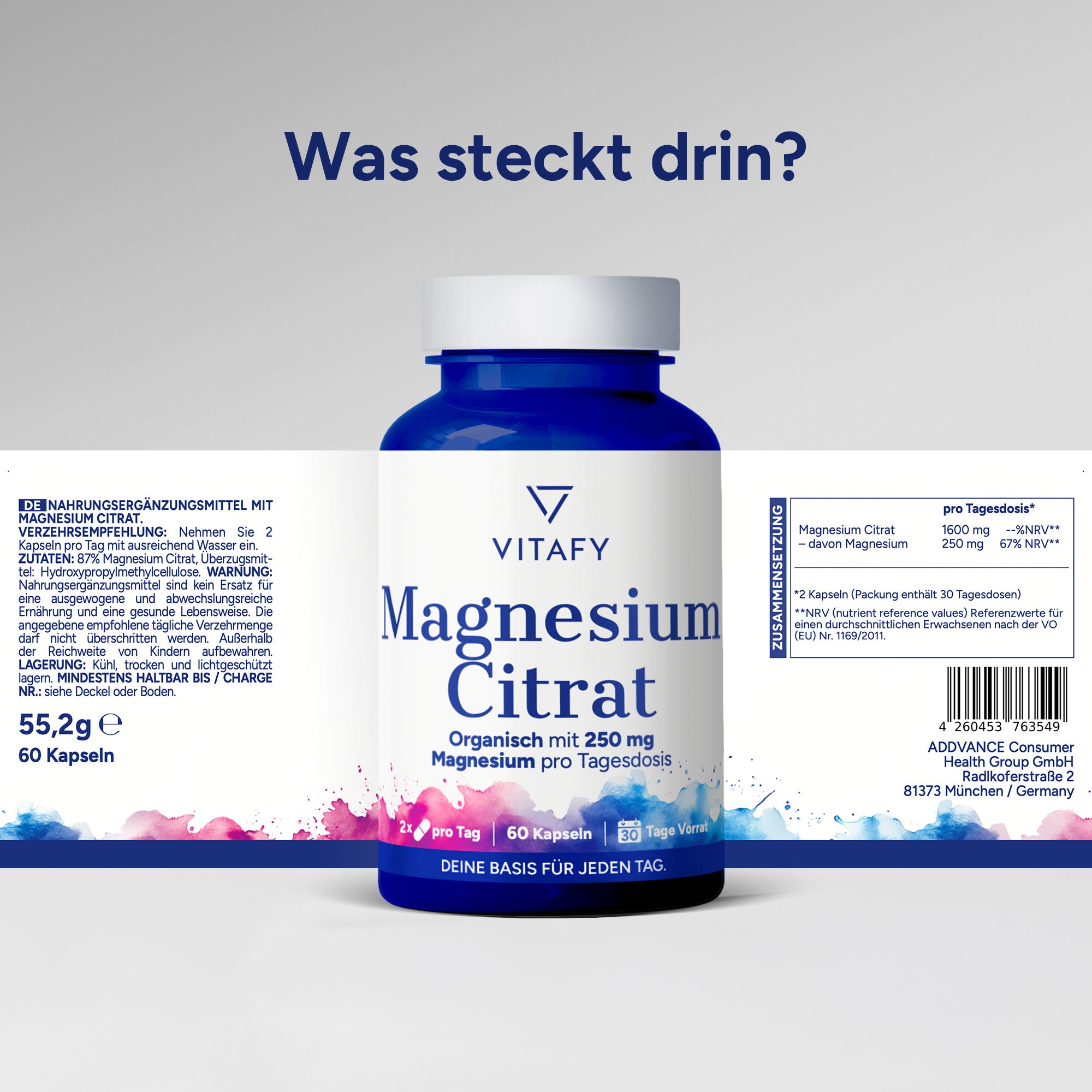 Magnesium Citrat (60 Kapseln)