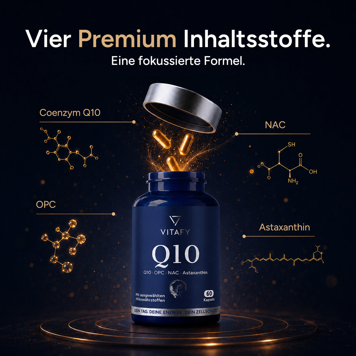 Q10 Zellschutz Komplex mit OPC, NAC und Astaxanthin (60 Kapseln)