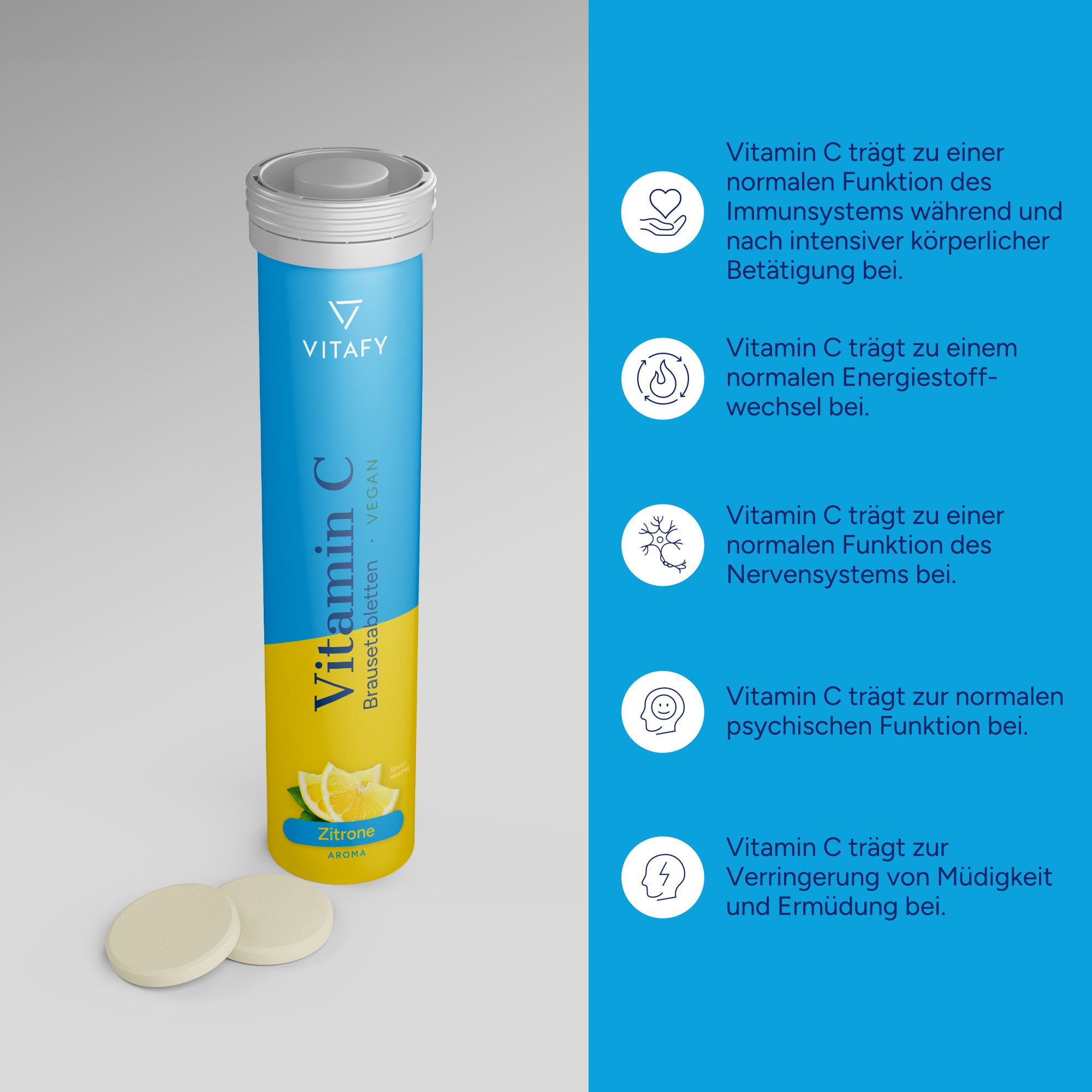 Vitamin C - Zitrone (20 Brausetabletten) - 6er Pack