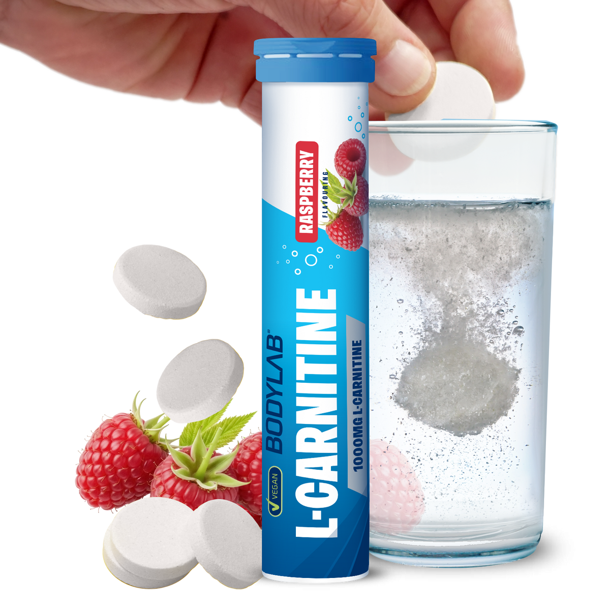 L-Carnitine - 20 Brausetabletten - Raspberry Flavouring