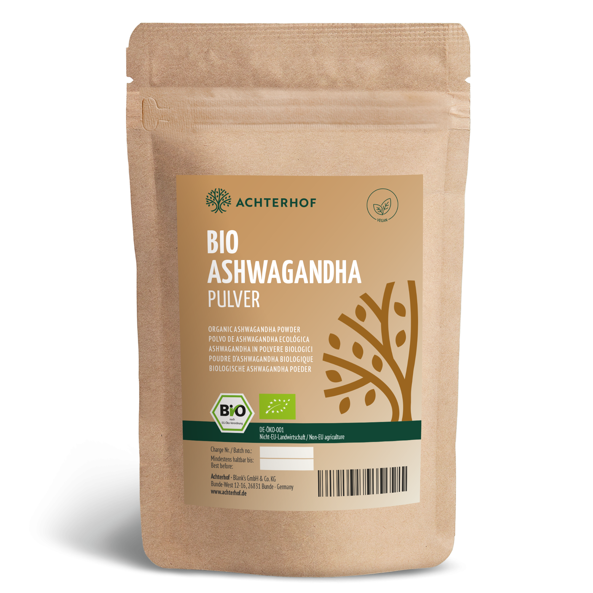 Ashwagandha Pulver Bio (1000g)
