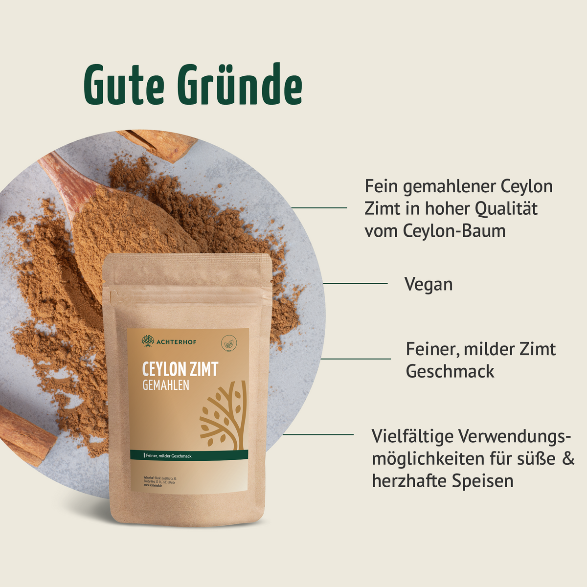 Ceylon Zimt gemahlen (500g)