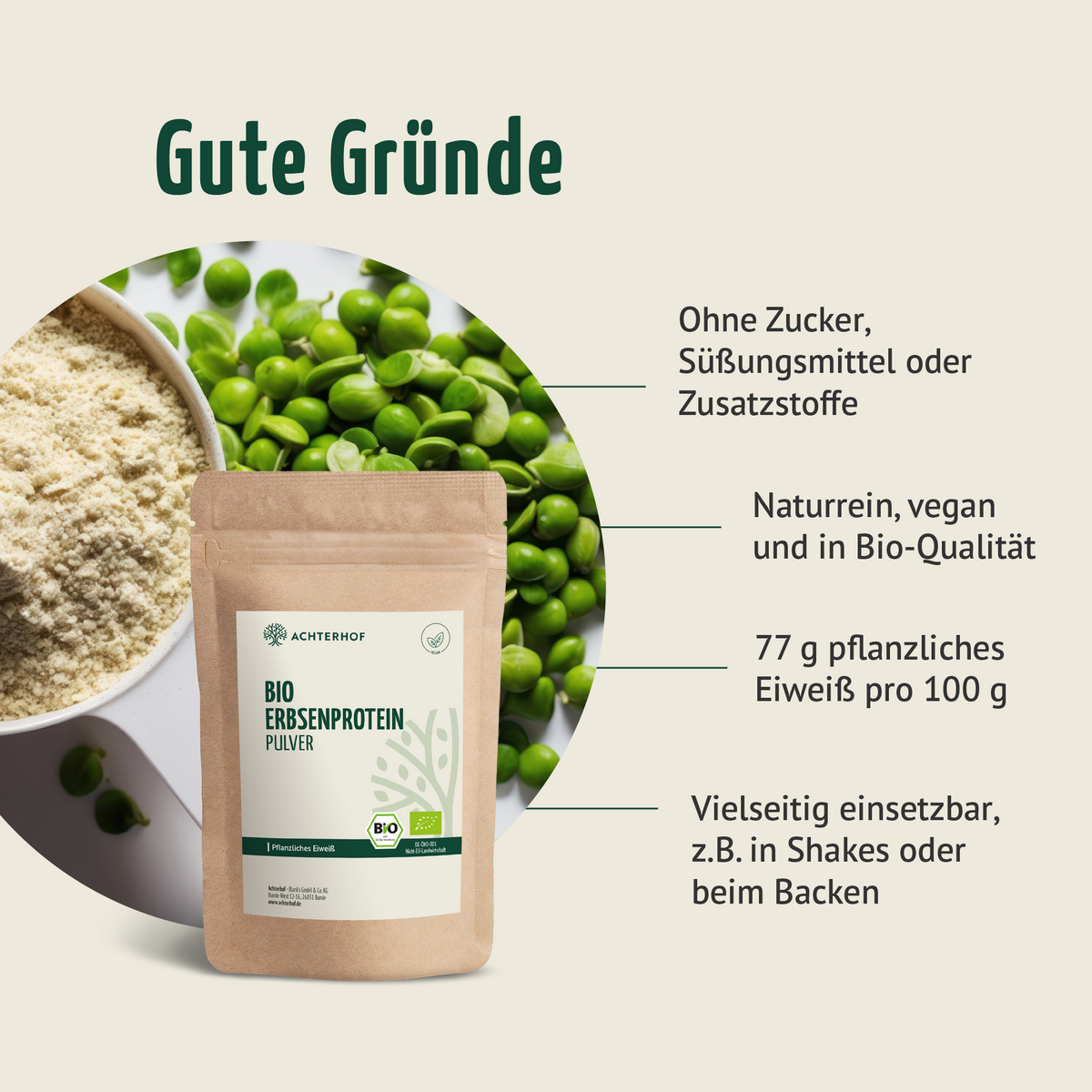 Bio Erbsenprotein Pulver (250g)